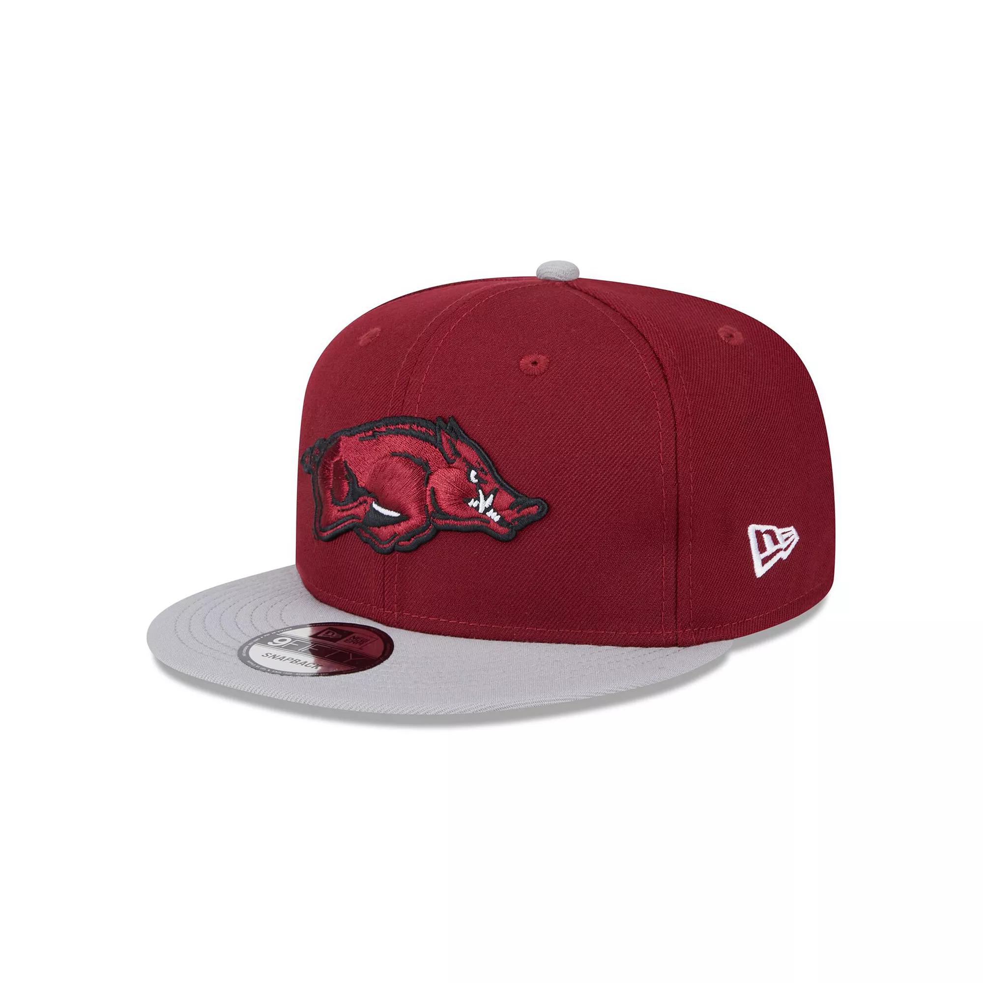 Men's New Era Cardinal Arkansas Razorbacks Two-Tone 9FIFTY Snapback Hat, Red Product Image