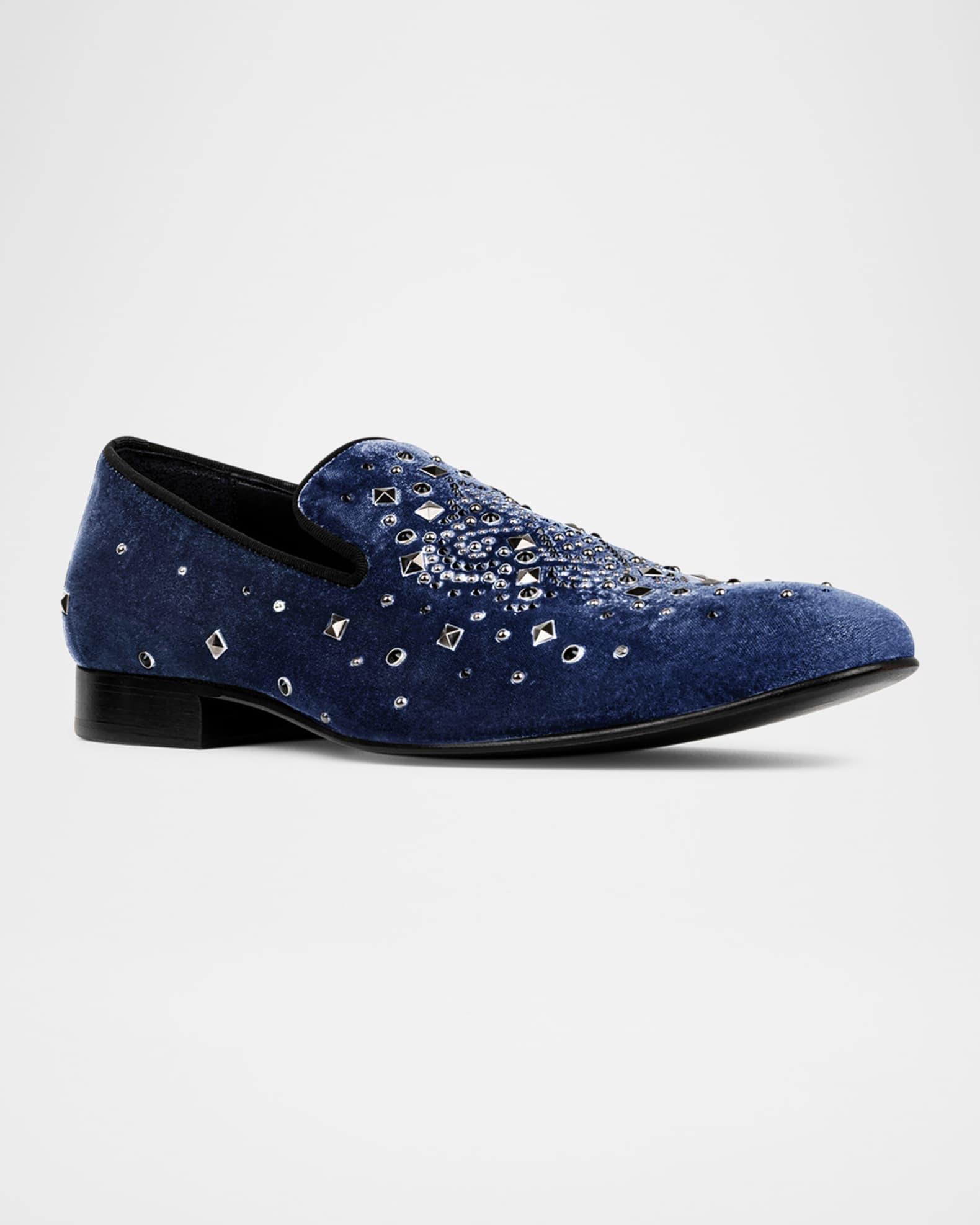 Men's Spencer Velvet Rhinestone Loafers Product Image