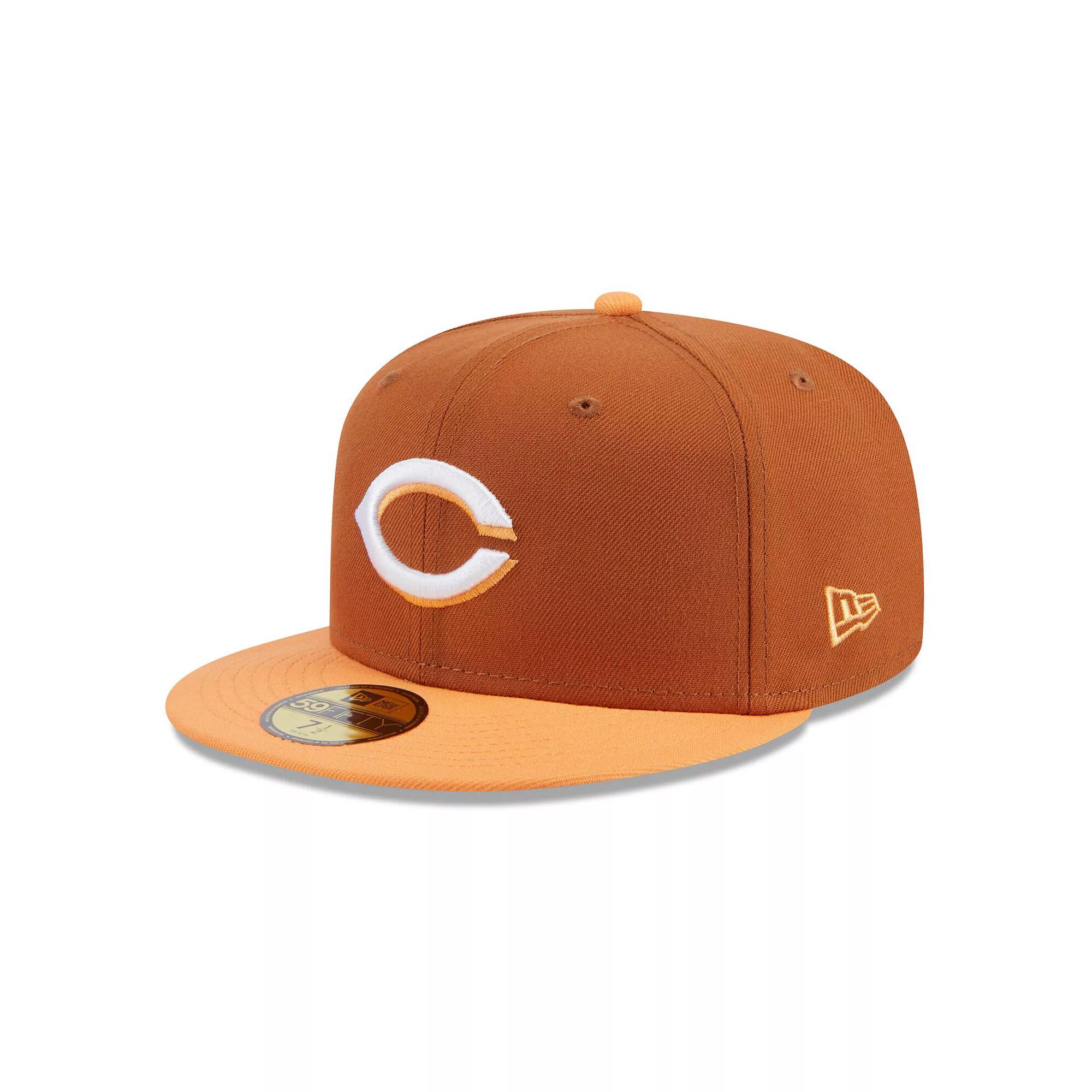 Men's New Era Brown/Orange Cincinnati Reds Spring Color Basic Two-Tone 59FIFTY Fitted Hat,  Product Image