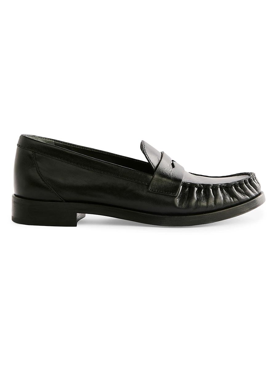 Womens Ani Ruched Leather Loafers Product Image
