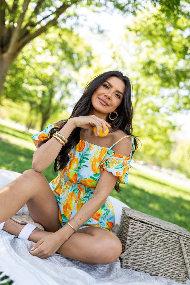 Easy Peasy Citrus Print Romper FINAL SALE Product Image