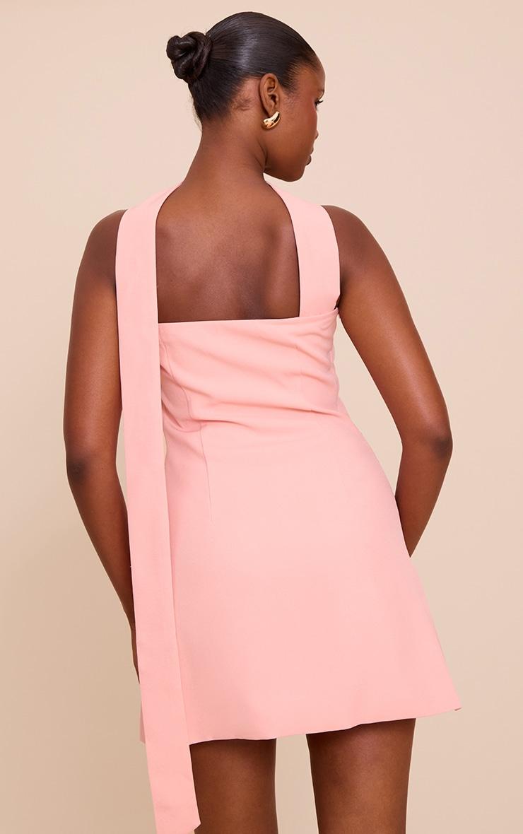 Pink Woven Scarf Detail Bandeau Shift Dress Product Image