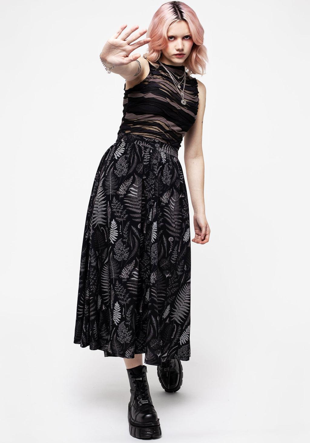 Maidenhair Button Up Midi Skirt Product Image
