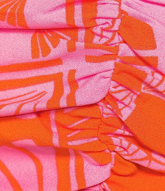 Sugarlips Coordinating Haines Town Printed Square Neck Sleeveless Ruched Tie Straps Top Product Image