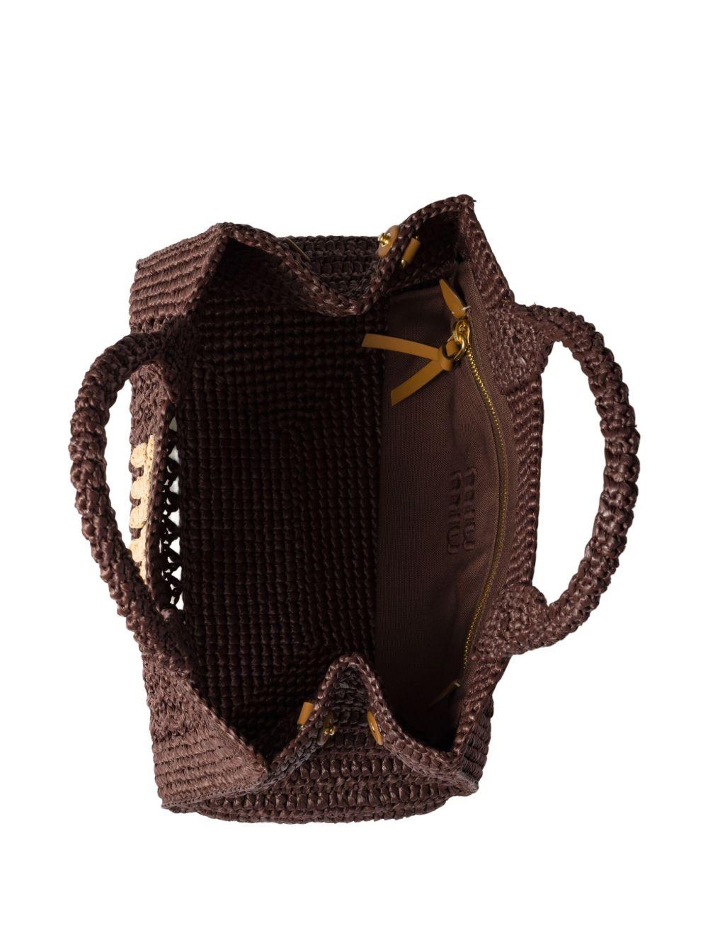 raffia-effect woven handbag Product Image