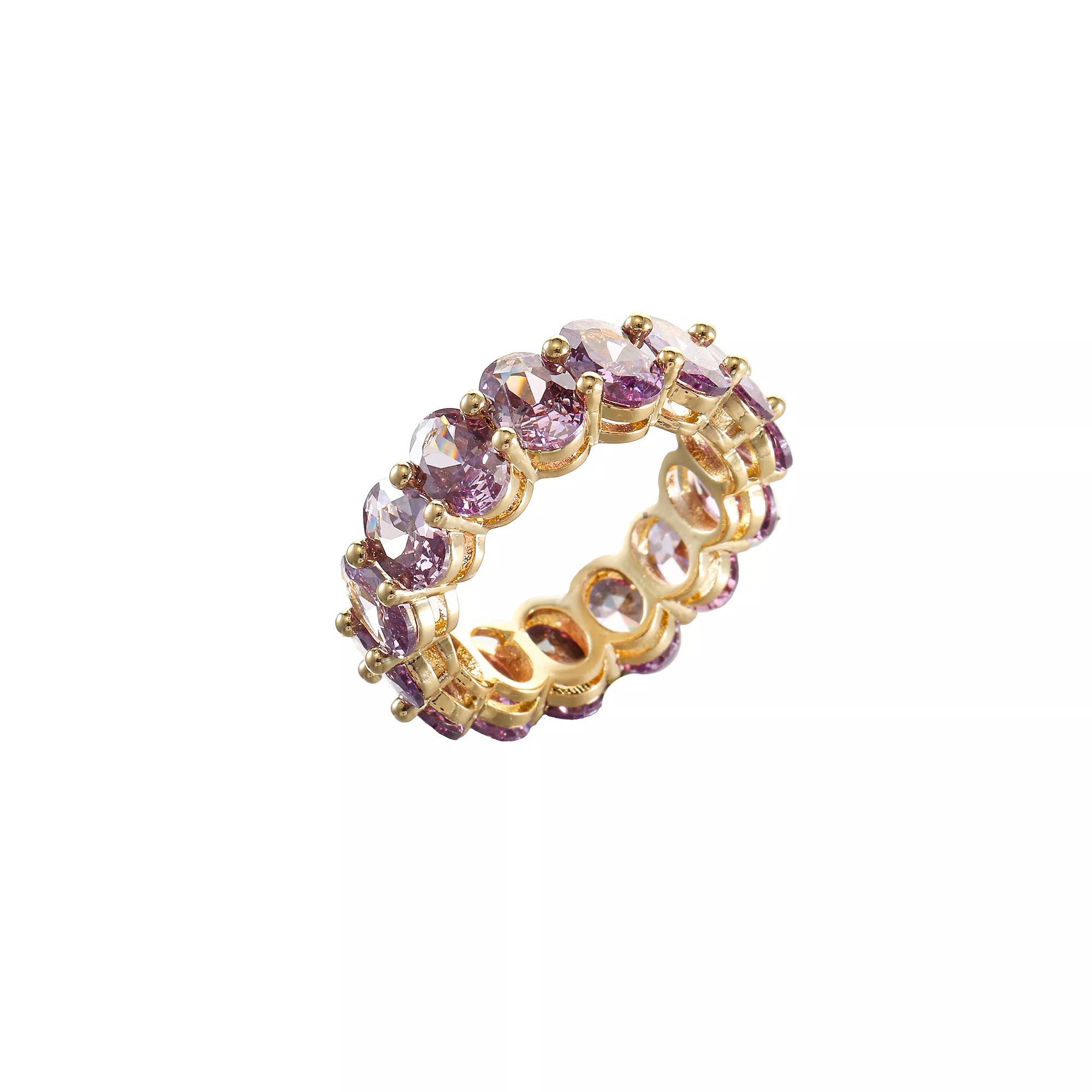 City Luxe Crystal Eternity Band Ring, Women's, Size: 8, June Gold Tone Product Image