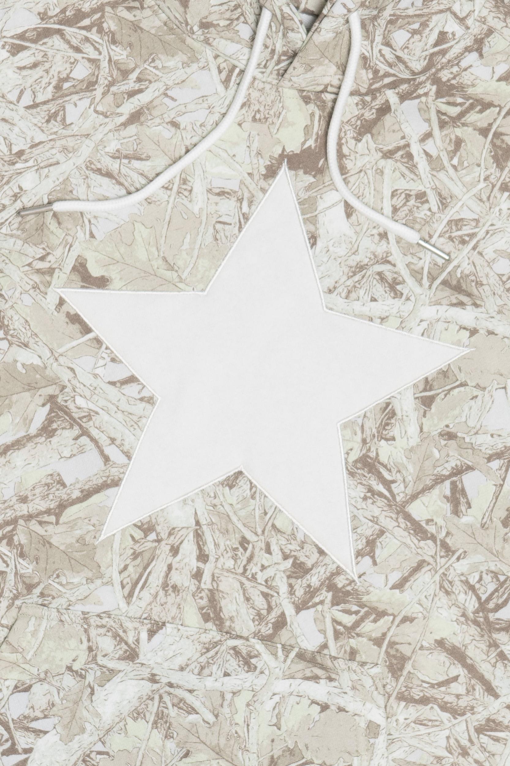 Star Applique Camo Hoodie Sweatshirt Product Image