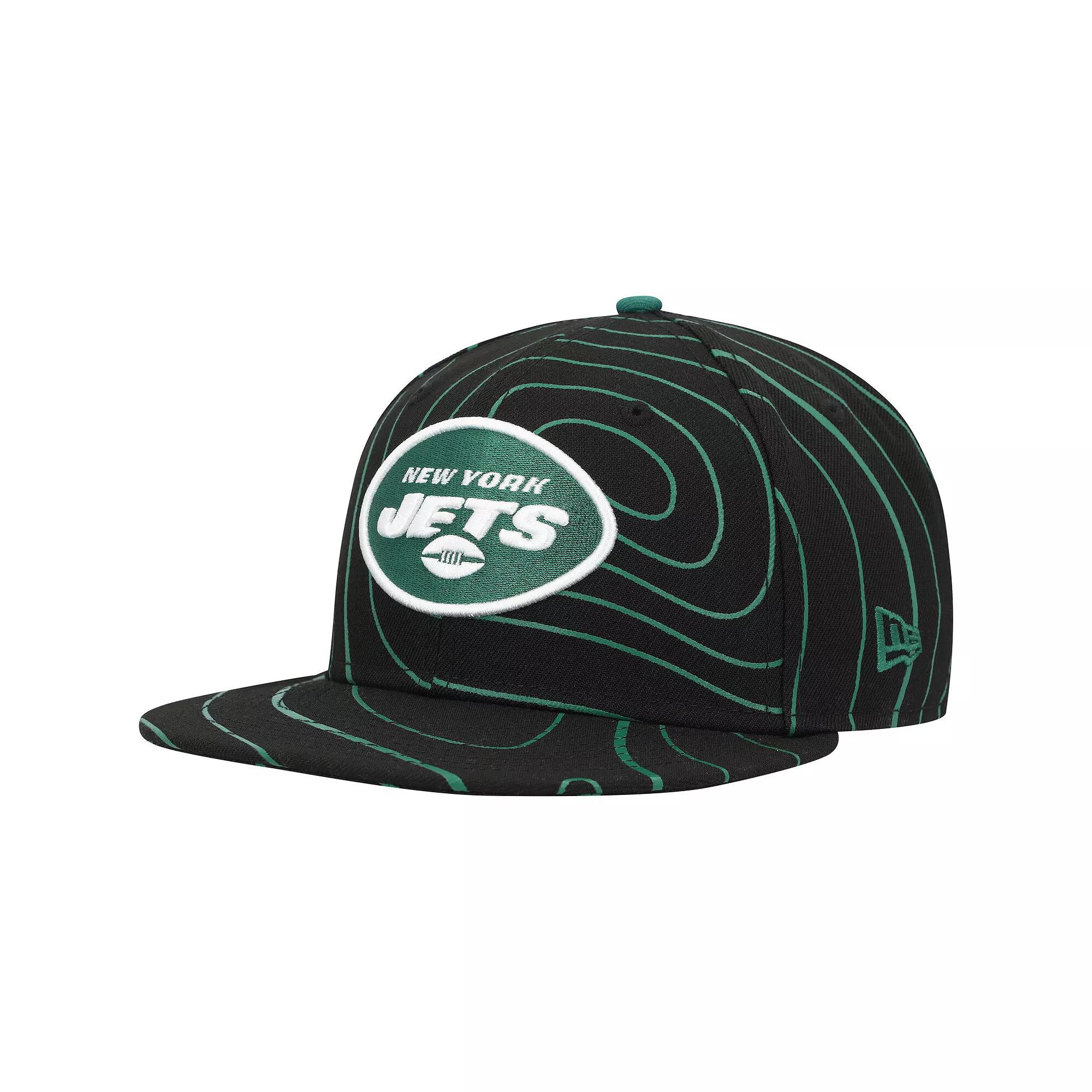 Men's New Era  Black New York Jets Geo 59FIFTY Fitted Hat, Size: 7 3/4 Product Image