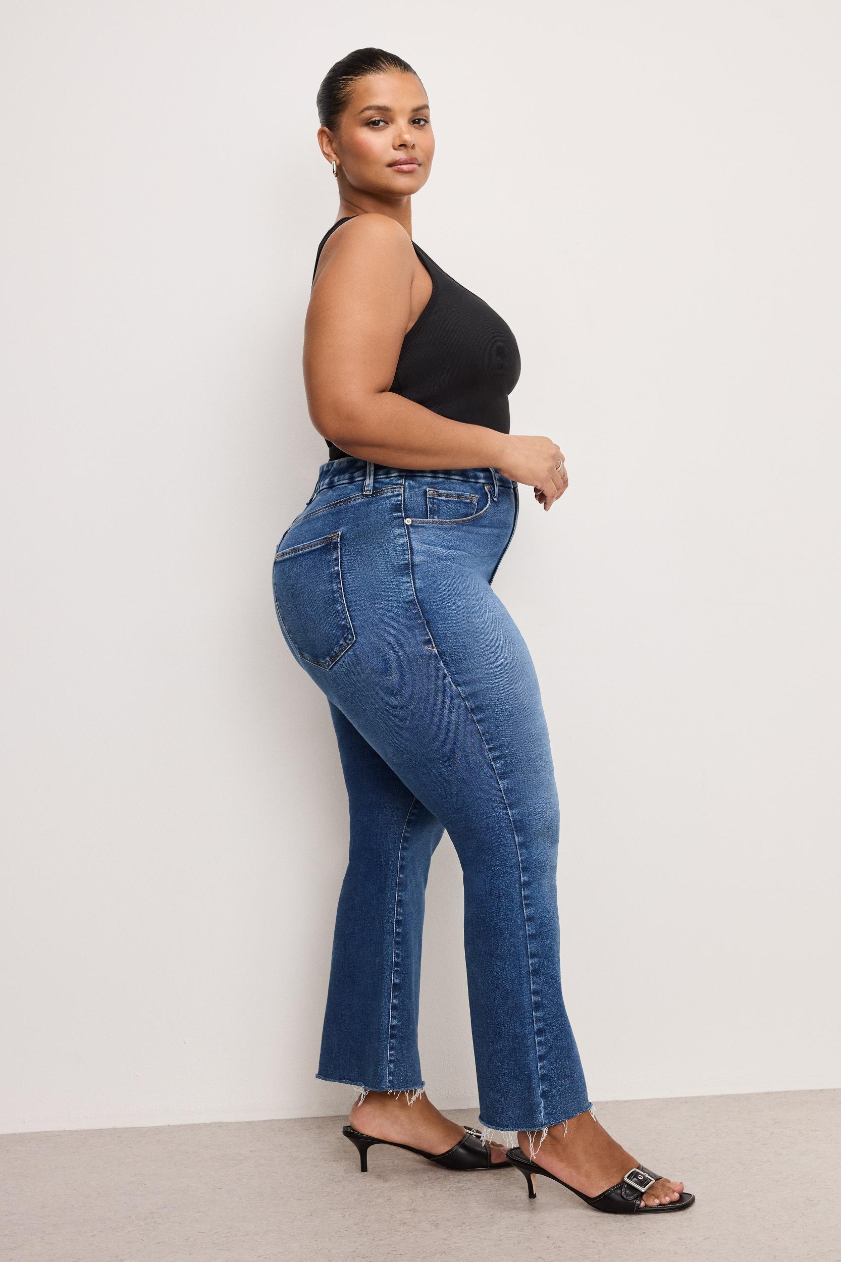 SOFT TECH GOOD LEGS CROPPED MINI BOOT JEANS | INDIGO818 Product Image