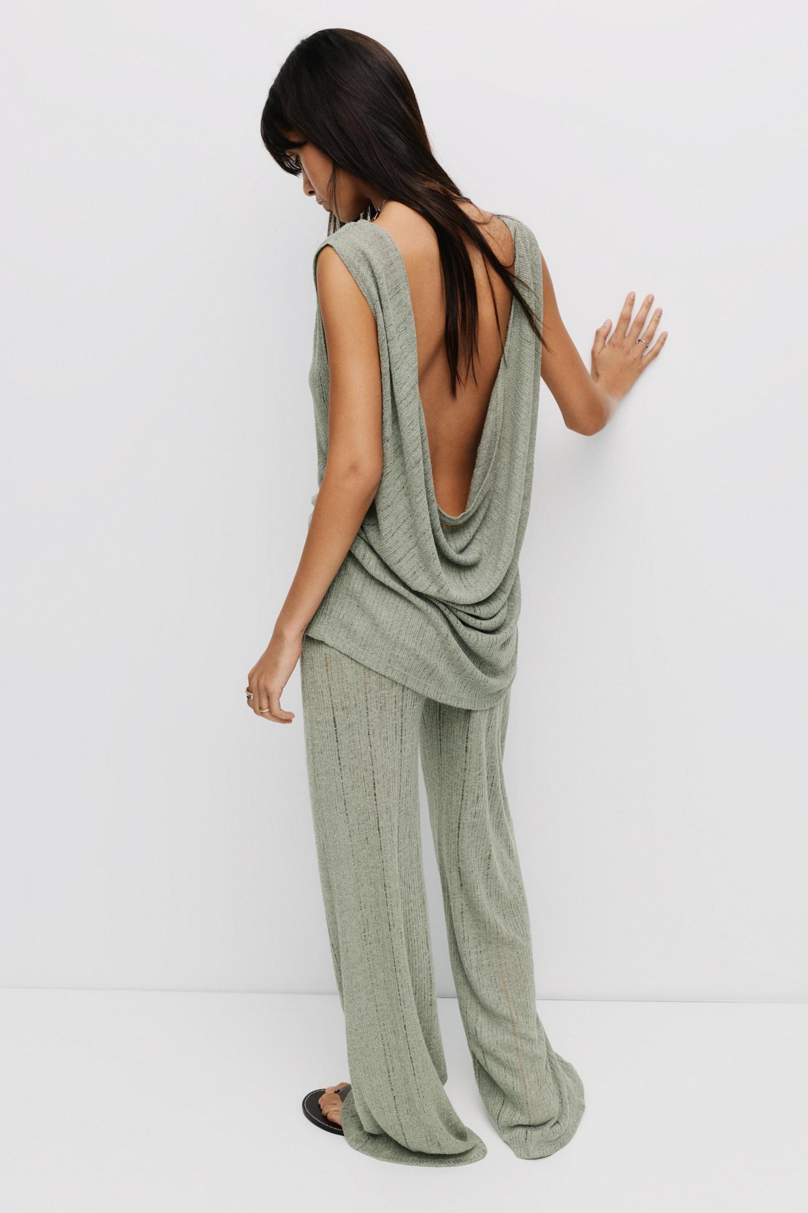 Pointelle knit trousers Product Image