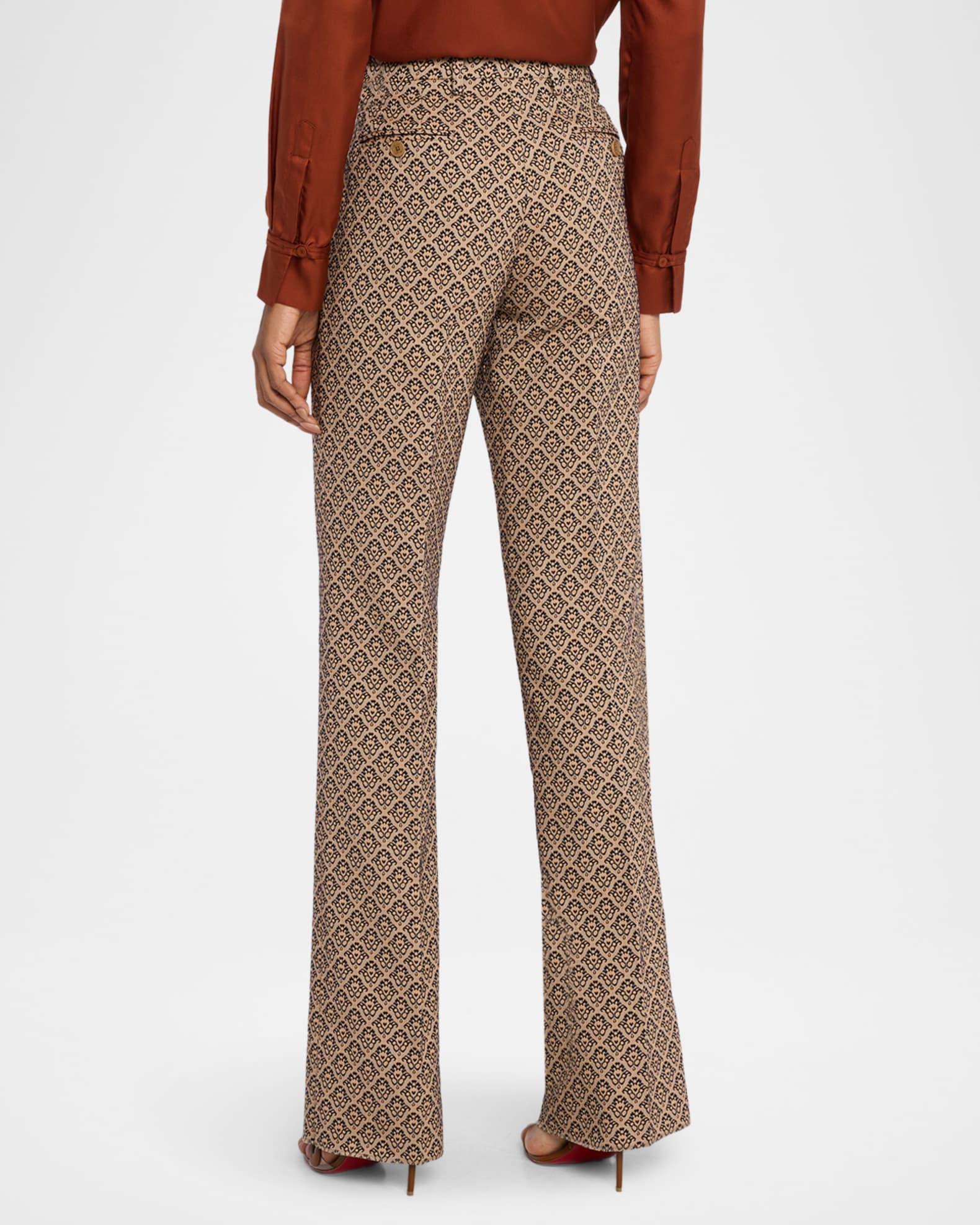 Diamond Jacquard Flare Trousers Product Image