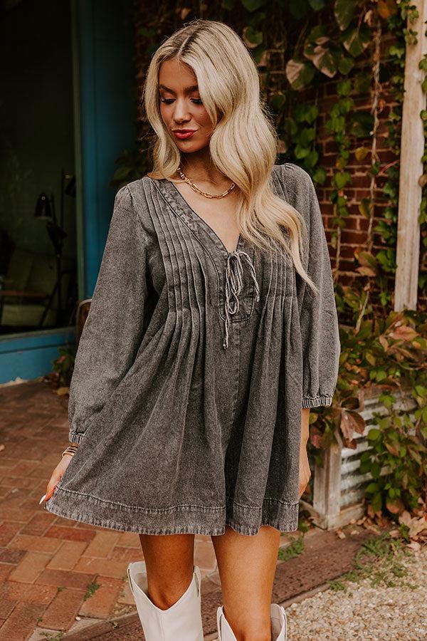 Big City Chic Denim Romper in Vintage Black Product Image