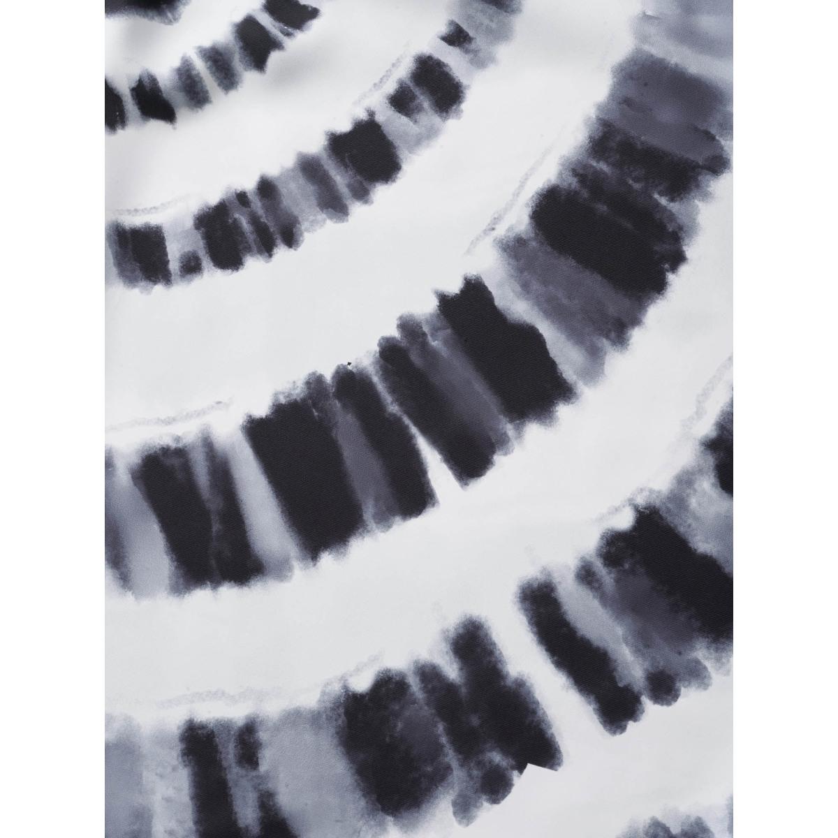 Plus Size Black Tie Dye Metal Detail Batwing Sleeve Blouse Women Casual Half Sleeve V-neck Everyday Blouses BloomChic 22-24/3X Product Image