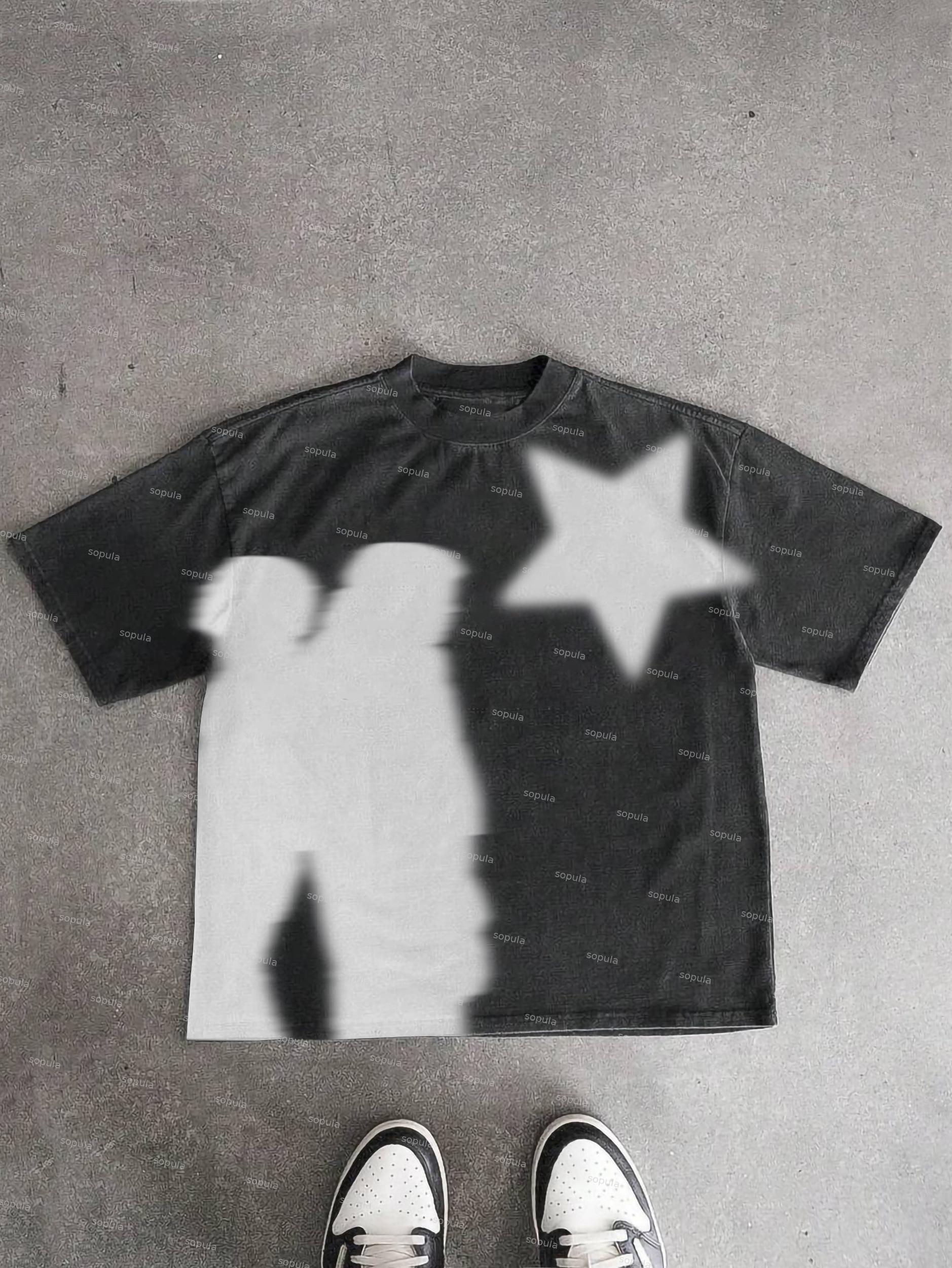 Virtual Shadow Vintage Graphic Cotton T-shirt Product Image