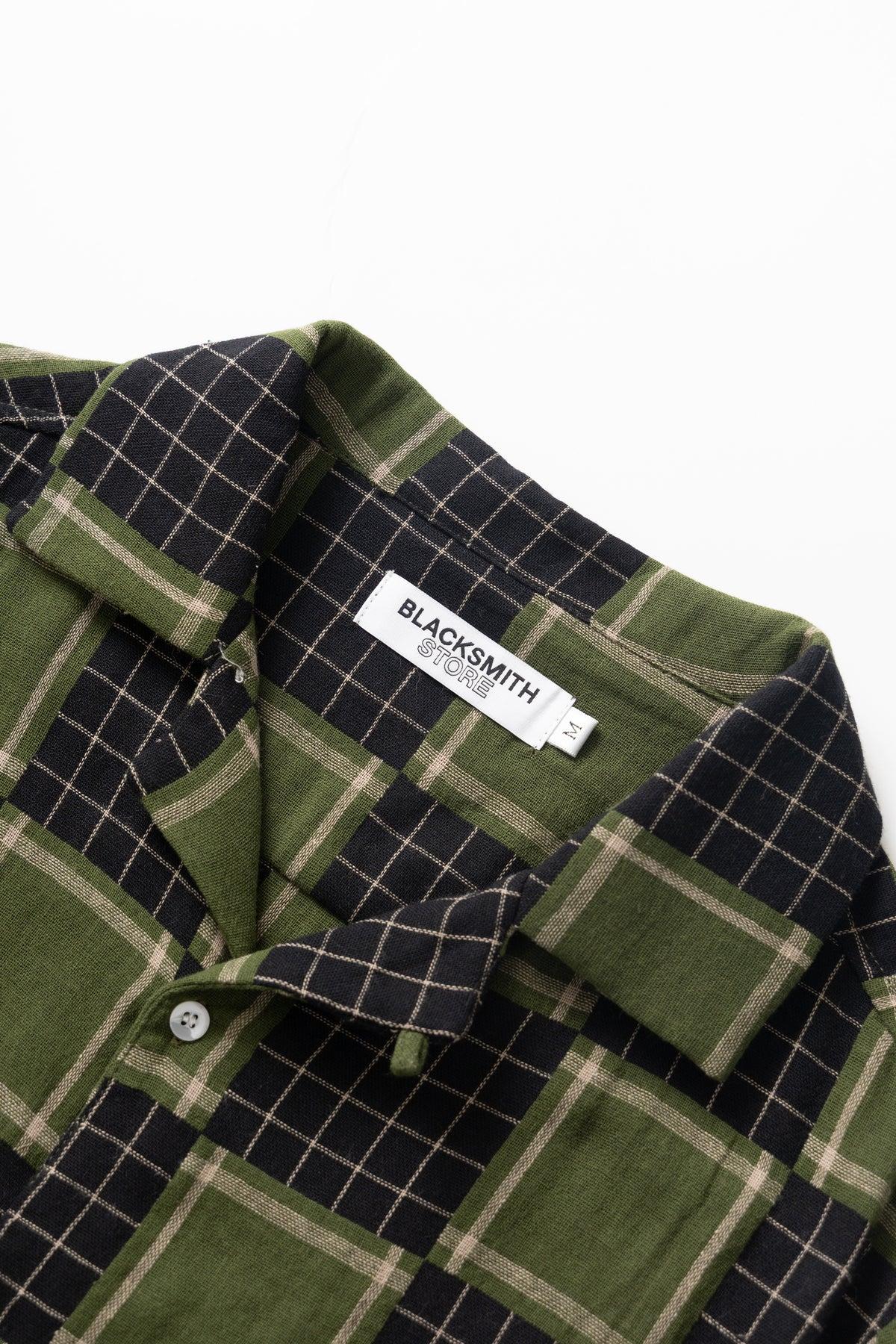 Blacksmith - Check Weave Resort Shirt - Green Product Image