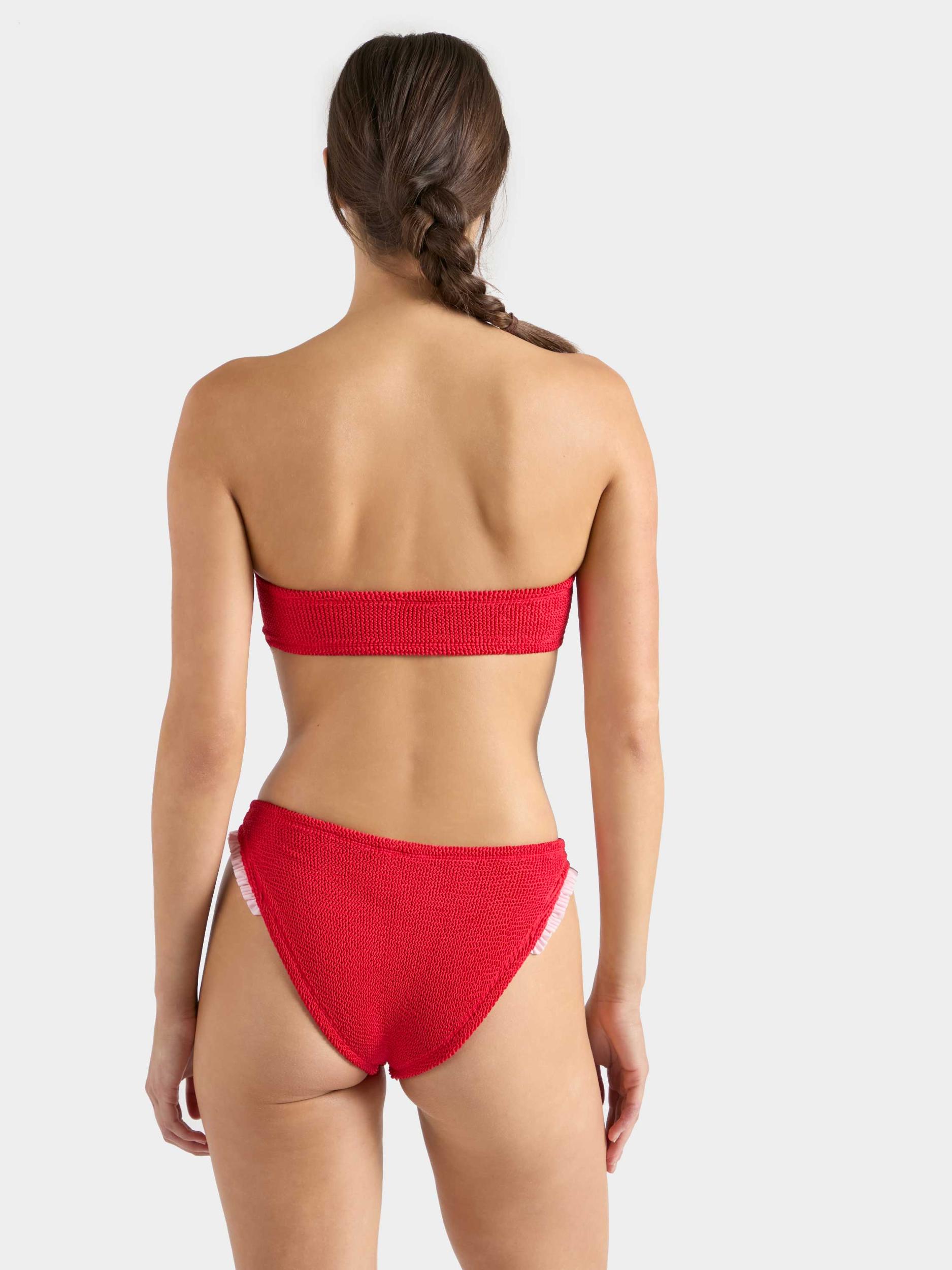 Tracey Frill Bikini - Red/Ballet Pink Product Image