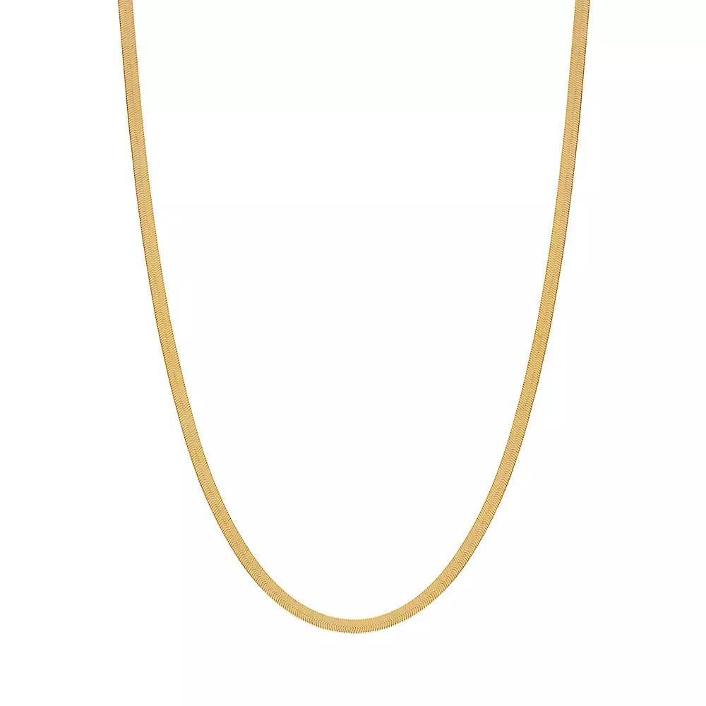 Jordan Blue 10k Gold 2.4 mm Smooth Herringbone Necklace, Womens Yellow Product Image
