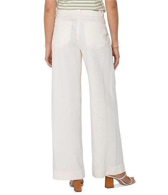 Liverpool Los Angeles Hannah Soft Denim Mid Rise Wide Flare Leg Utility Pants Product Image