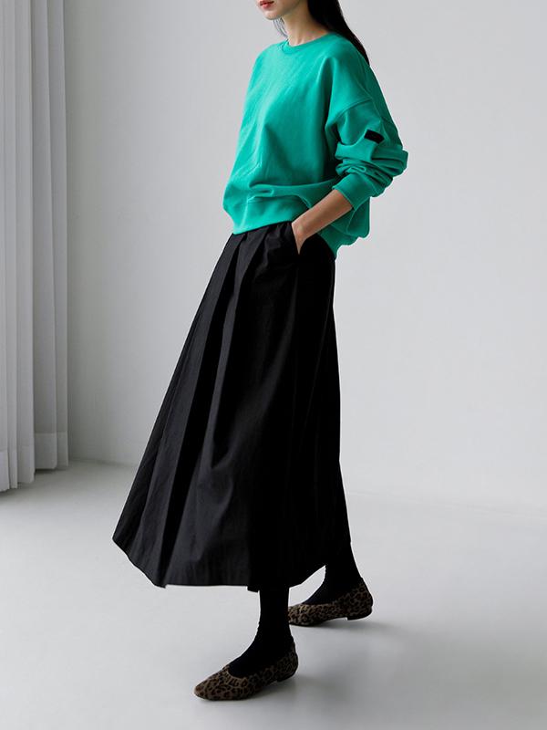 A-Line Loose Solid Color Skirts Bottoms Product Image