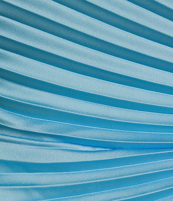 Belle by Badgley Mischka Maxx One Shoulder Ombre Pleated Midi Dress Product Image