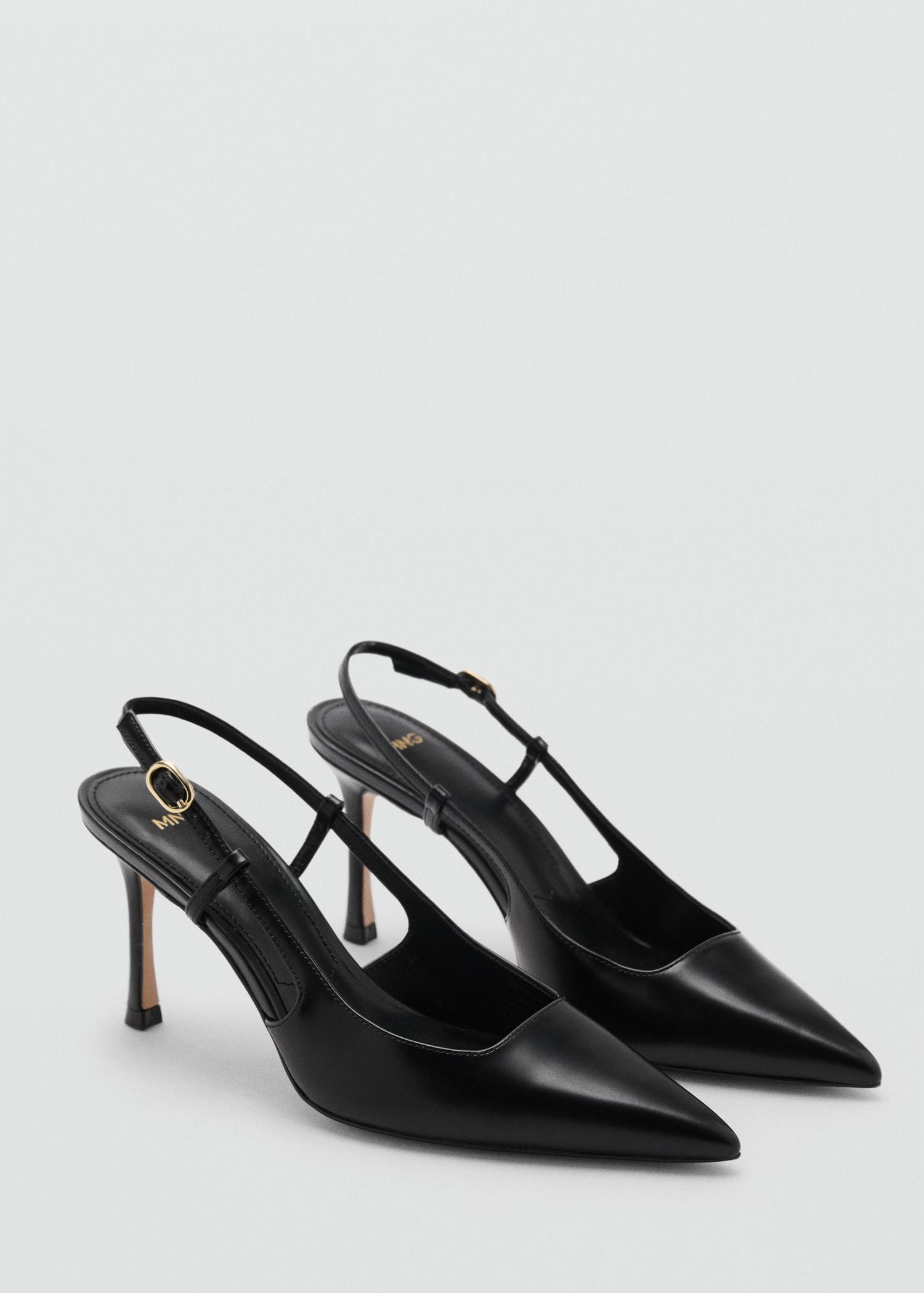 Pointed-toe leather heeled shoes - Women | MANGO USA Product Image