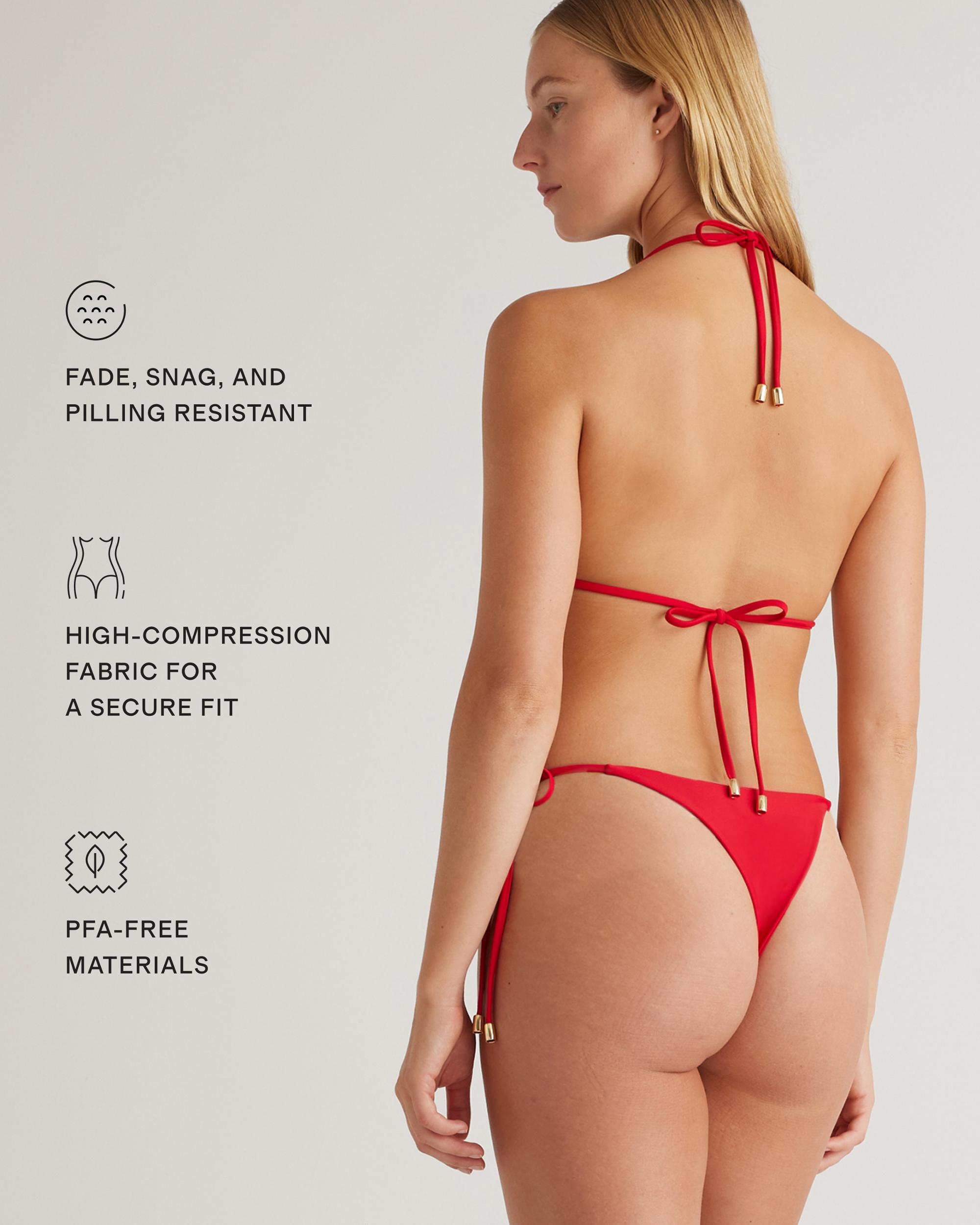 Quince | Women's Italian Adjustable Side-Tie Bikini Bottom Size XL, 78% Recycled Polyamide, 22% Spandex Product Image