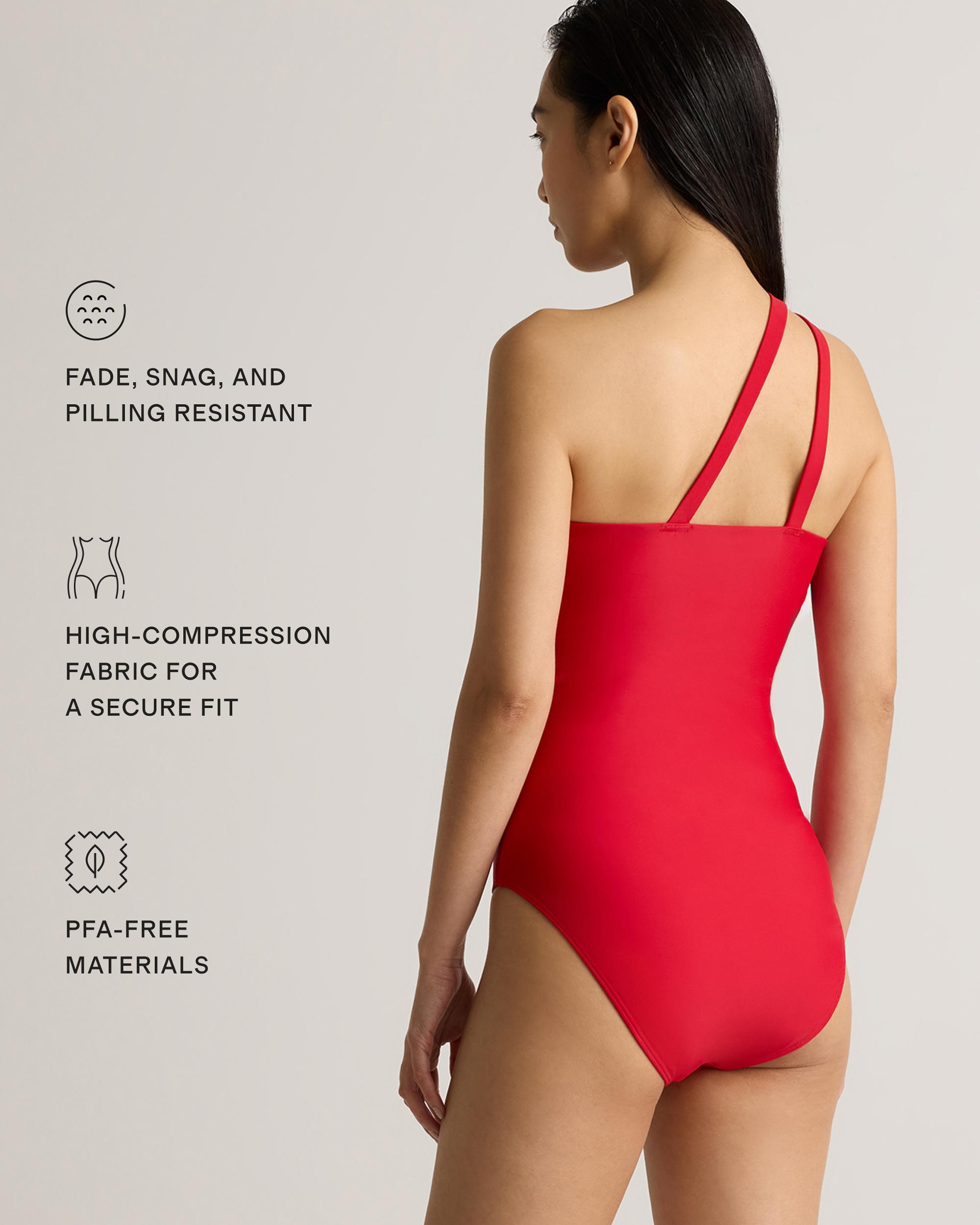 Quince | Women's Italian One Shoulder One-Piece Swimsuit 78% Recycled Polyamide, 22% Spandex Product Image