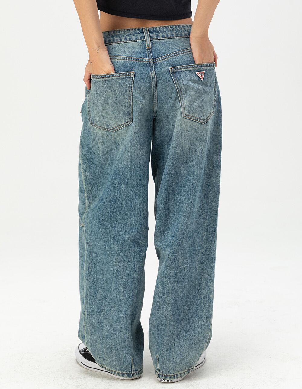 GUESS ORIGINALS Womens Tapered Baggy Jeans - MEDIUM WASH Product Image