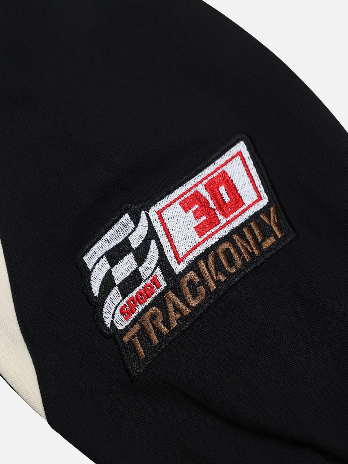 Aelfric Eden Color Blocking Embroidery Racing Jacket Product Image