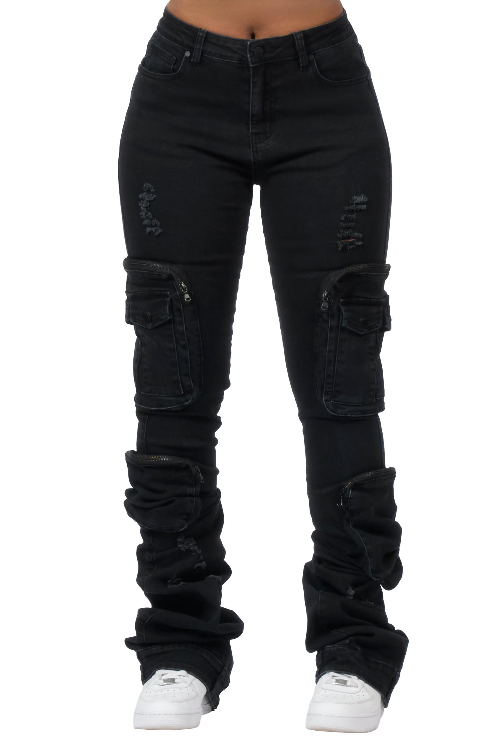 Alisson Black Cargo Super Stacked Jean Female Product Image