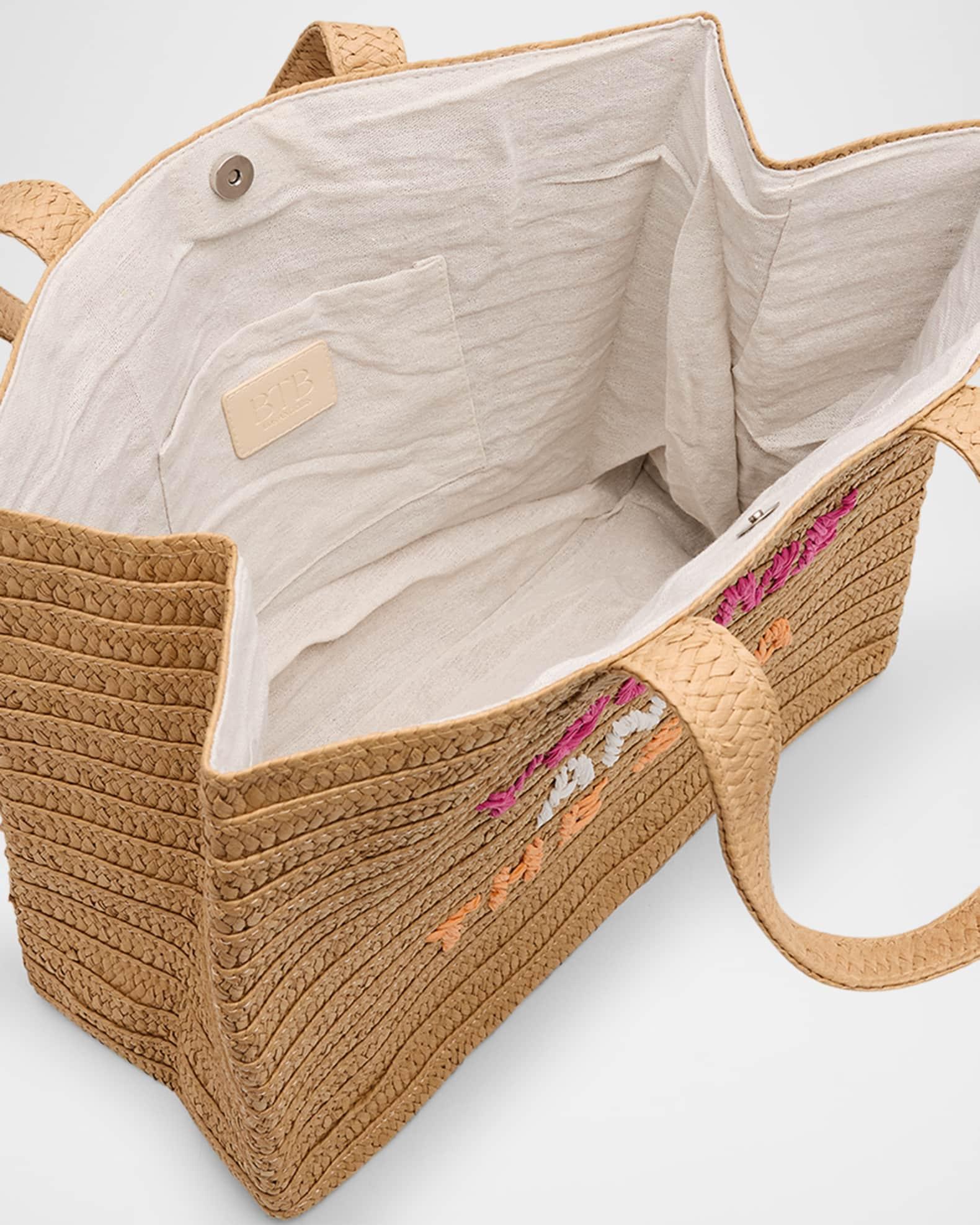 You Me And The Sea Woven Straw Tote Bag Product Image