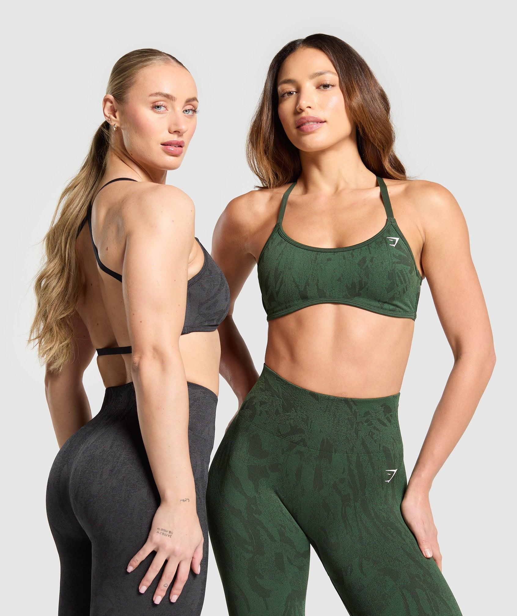 Gymshark Adapt Camo Cross Back Sports Bra - Trail Green/Classic Green Female Product Image