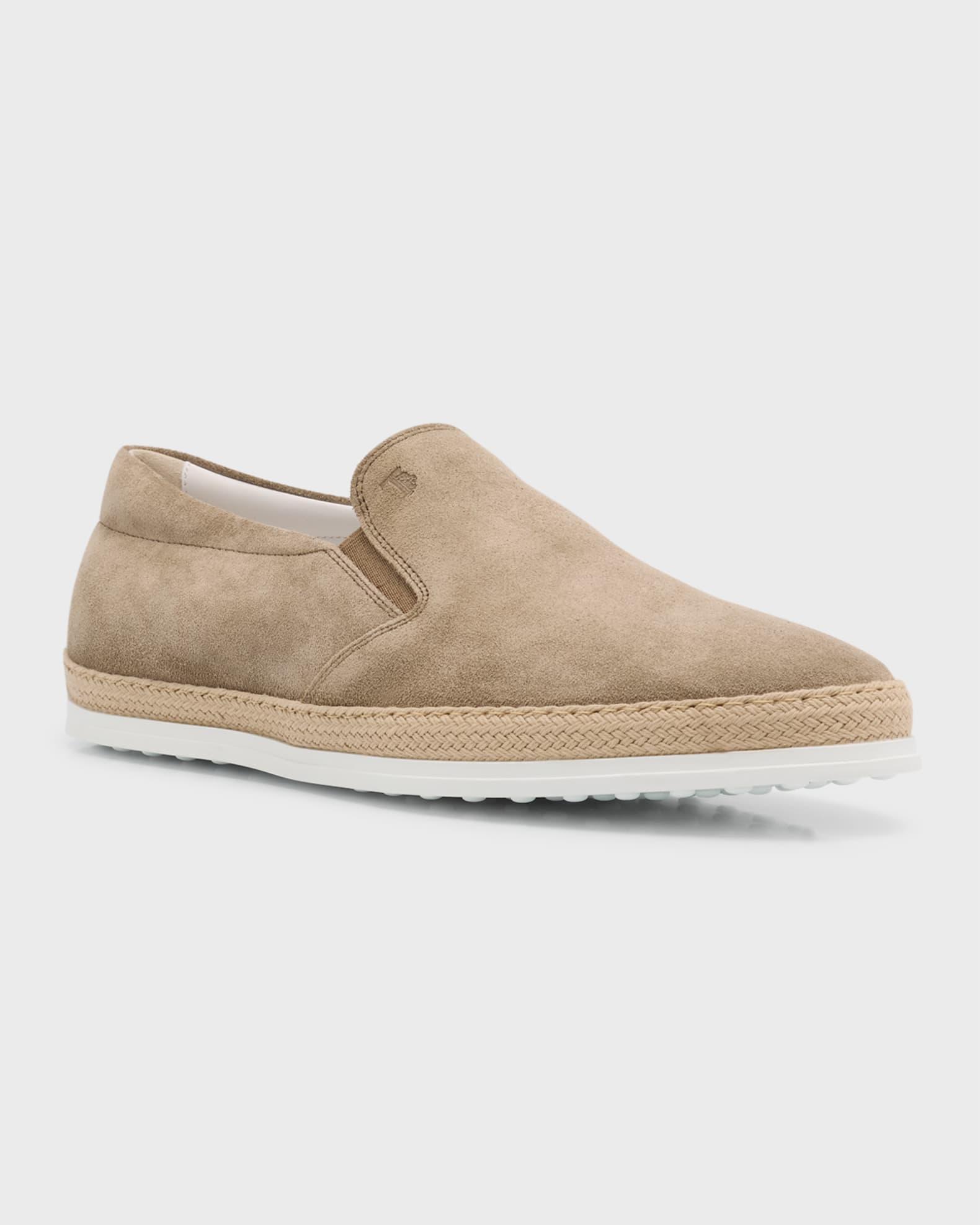 Men's Rubber Pebble-Sole Suede Espadrilles Product Image