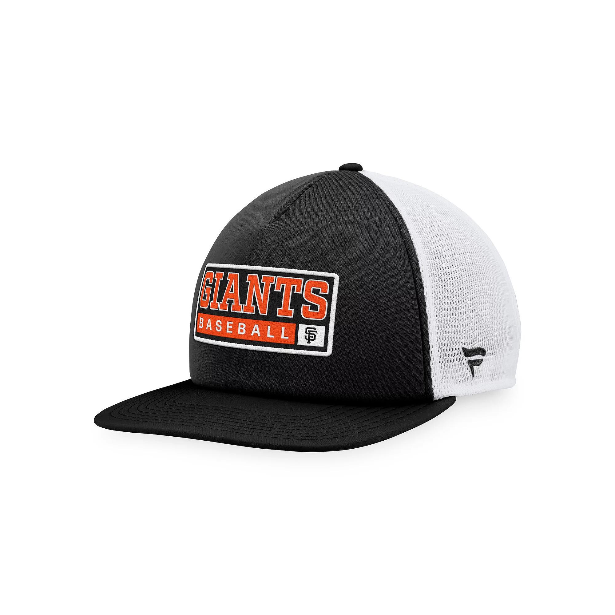Men's Majestic Black/White San Francisco Giants Foam Trucker Snapback Hat Product Image