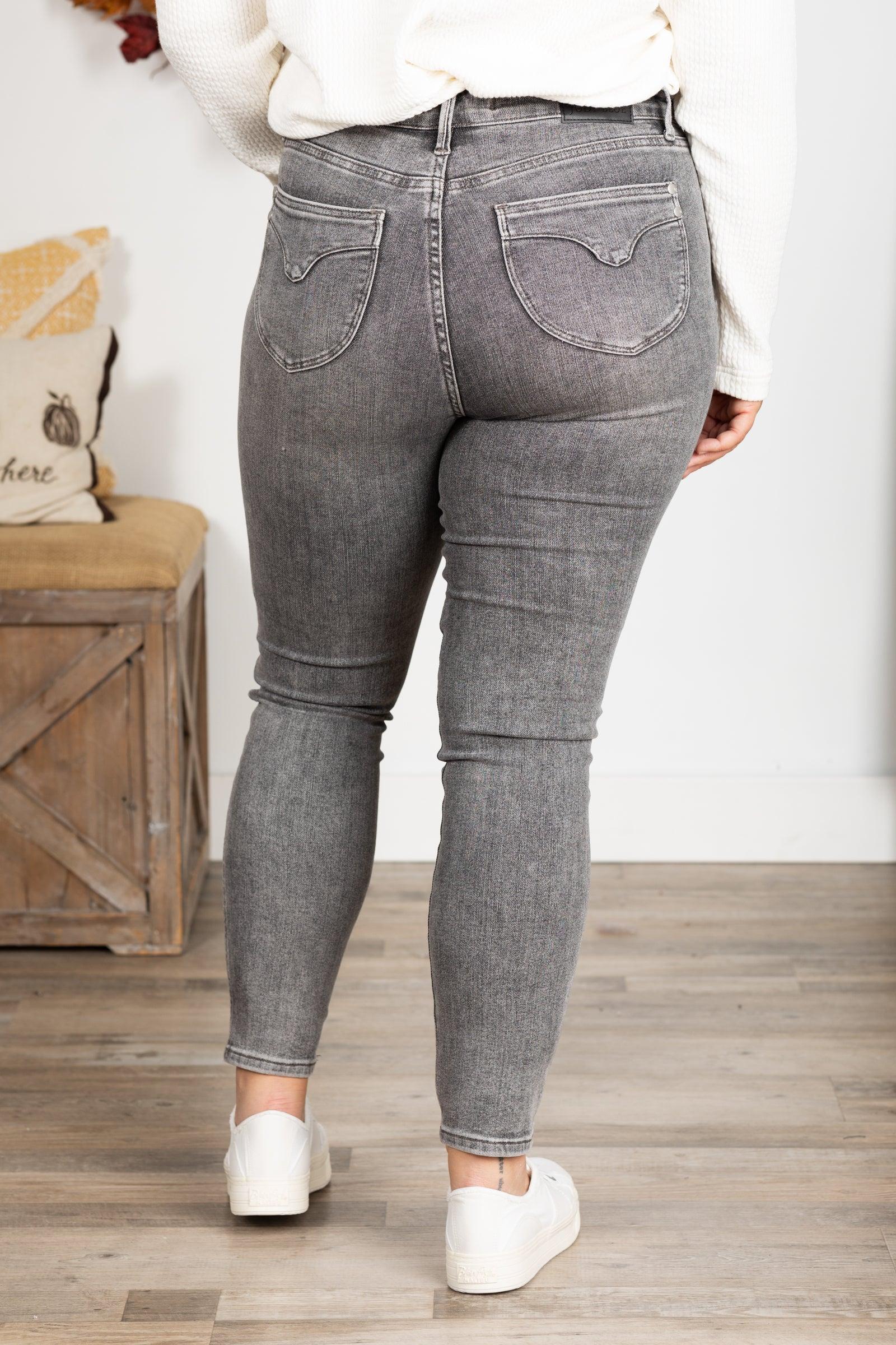 Judy Blue Grey Tummy Control Skinny Jeans Product Image