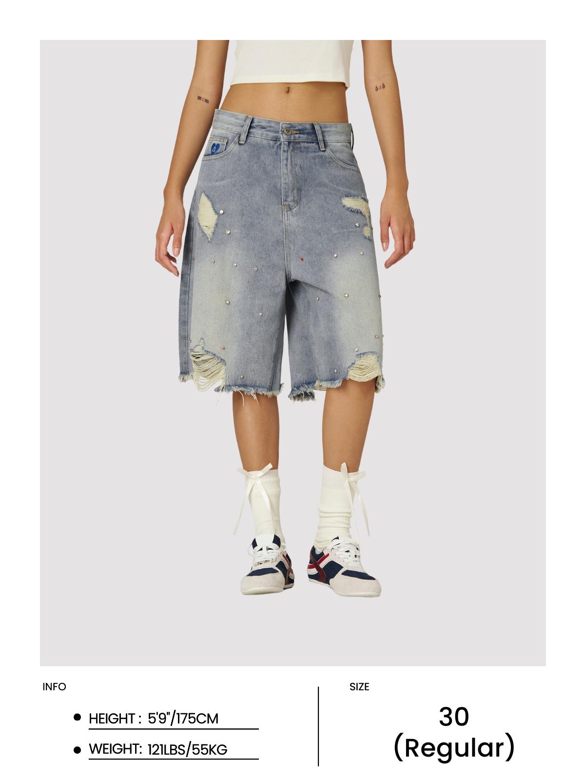 Aelfric Eden Rhinestone Application Jorts Product Image