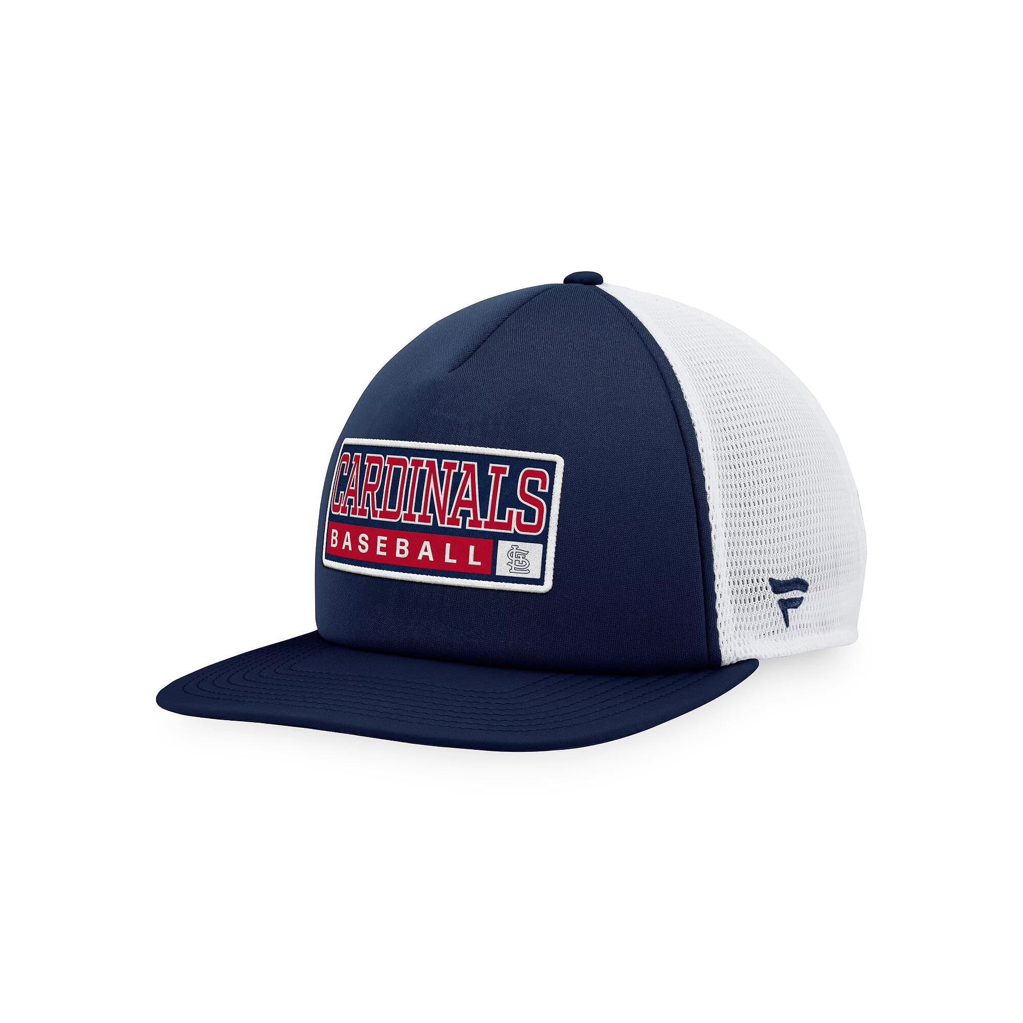Men's Majestic Navy/White St. Louis Cardinals Foam Trucker Snapback Hat, Blue Product Image