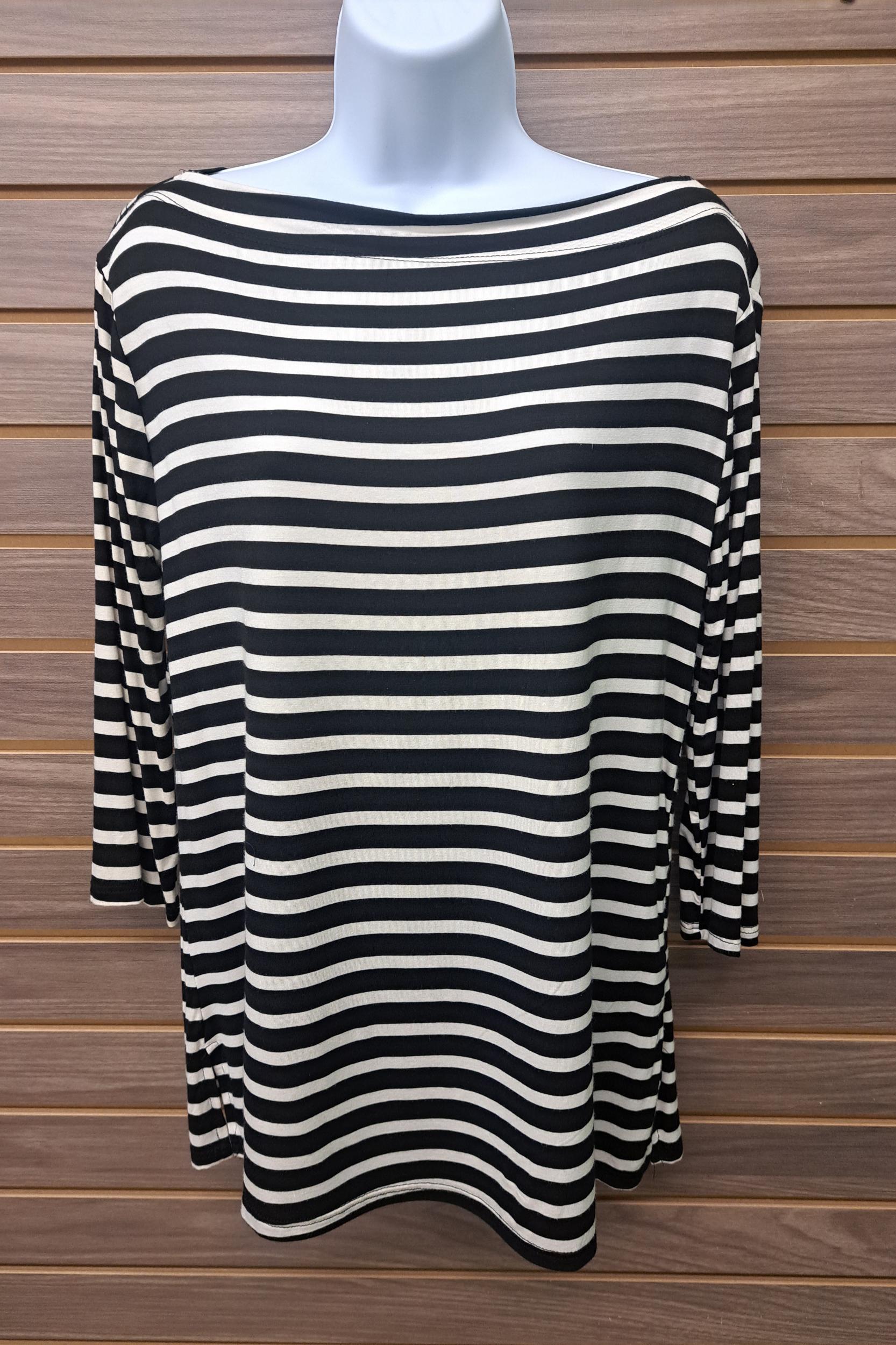 Boat neck striped top Product Image