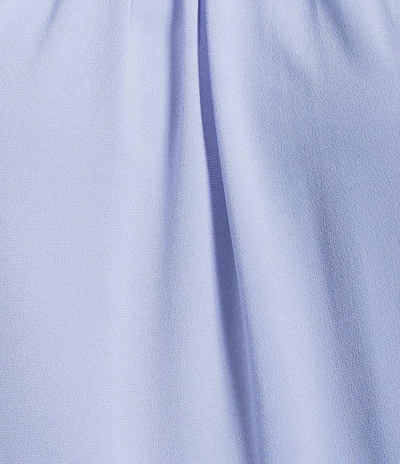 Calvin Klein Knit Jersey Floral Pleated Crew Neck Short Sleeve Top Product Image