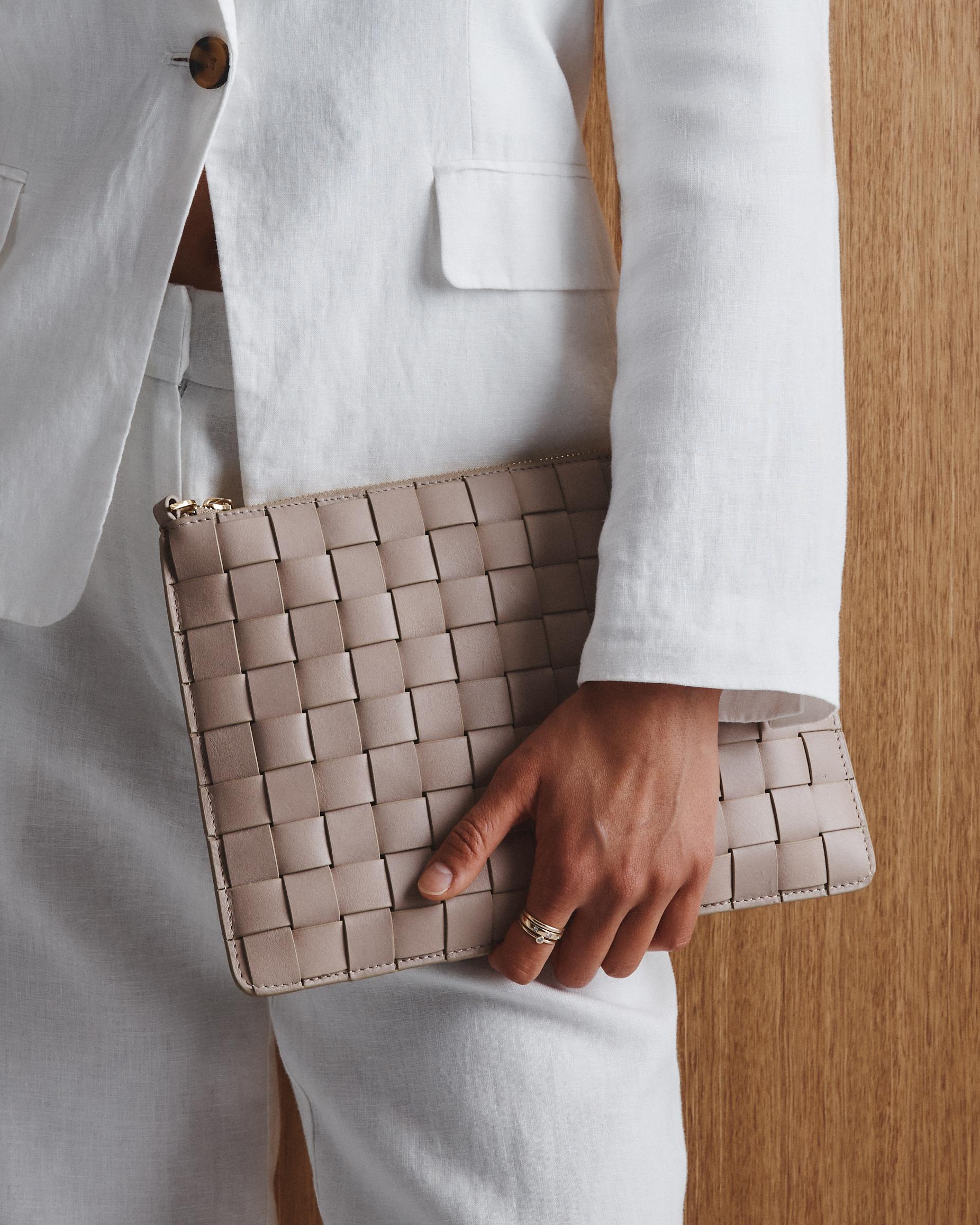 Quince | Women's Italian Leather Handwoven Convertible Crossbody Product Image