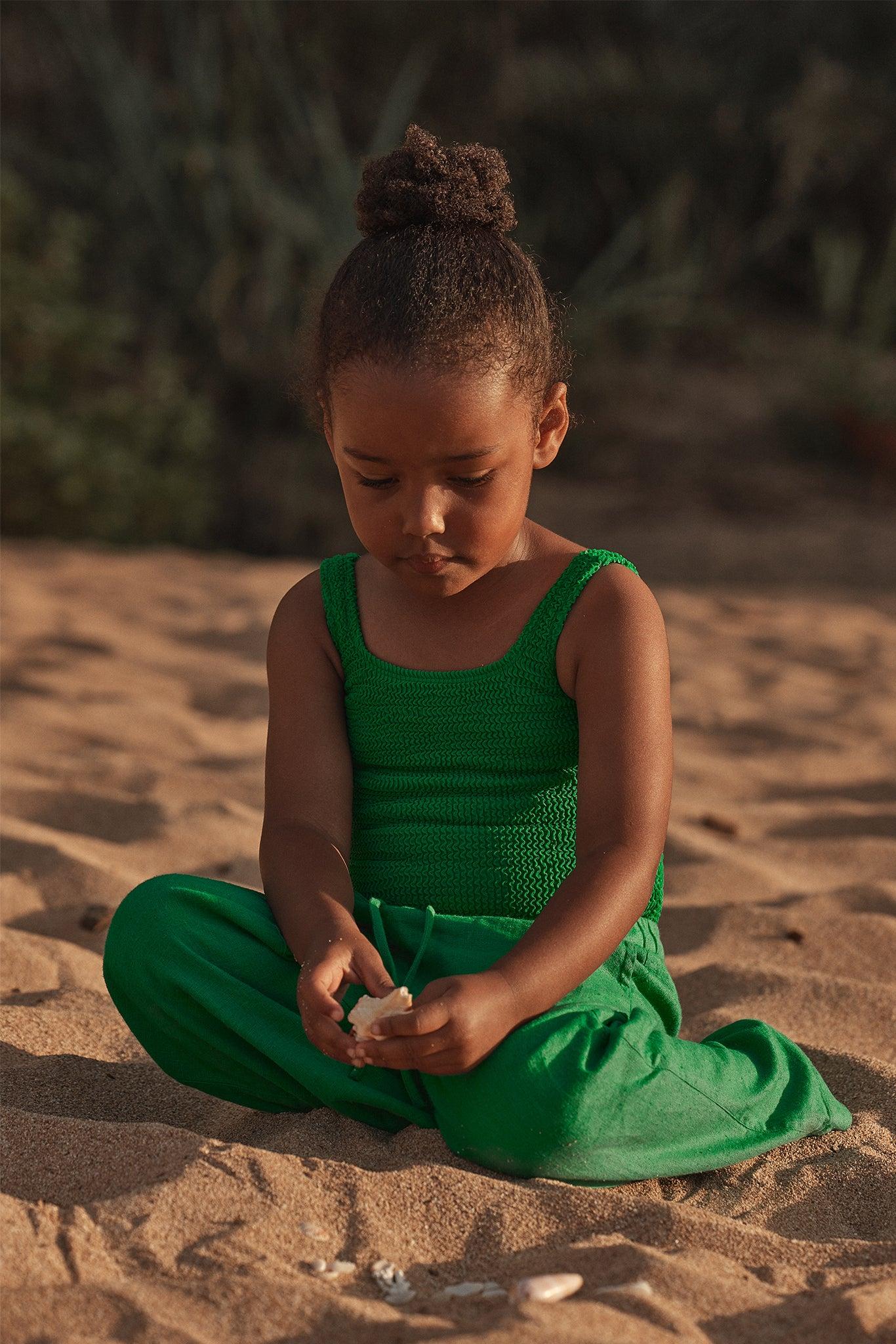 Sardinia One Piece - Palm Green Crinkle Product Image