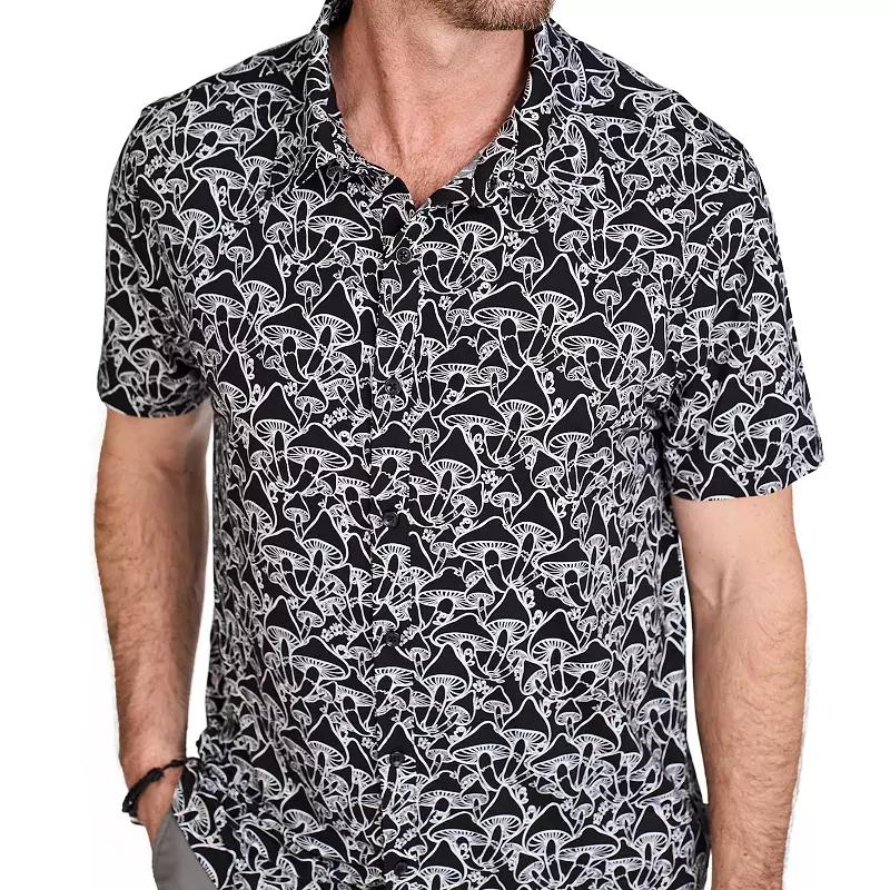 Men's WEARFIRST Short Sleeve Jersey Button Front Shirt, Size: Large, White Beer Print Product Image