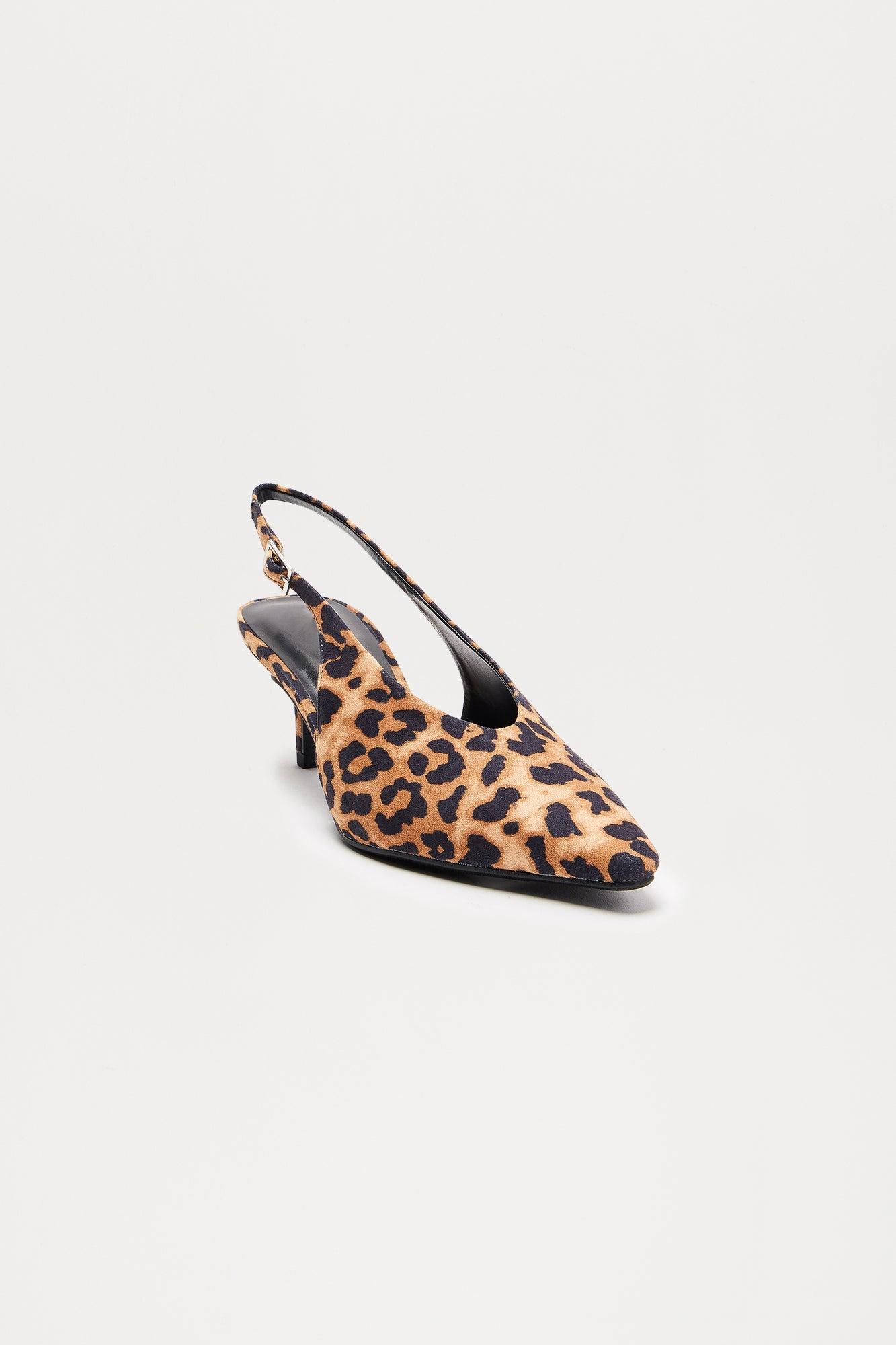 Azuka Slingback Mid Heels Pumps - Leopard Product Image