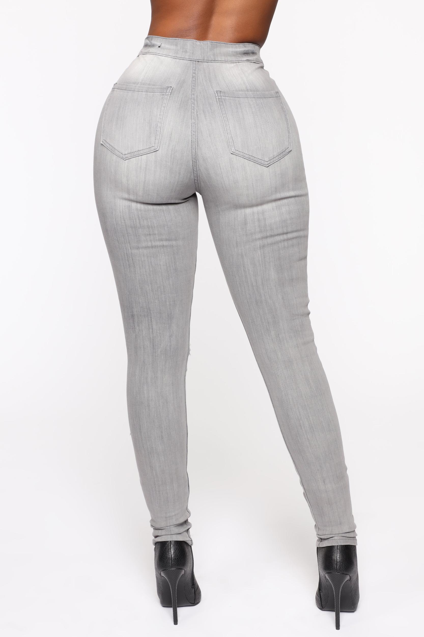 In The Night High Rise Skinny Jeans - Grey Product Image