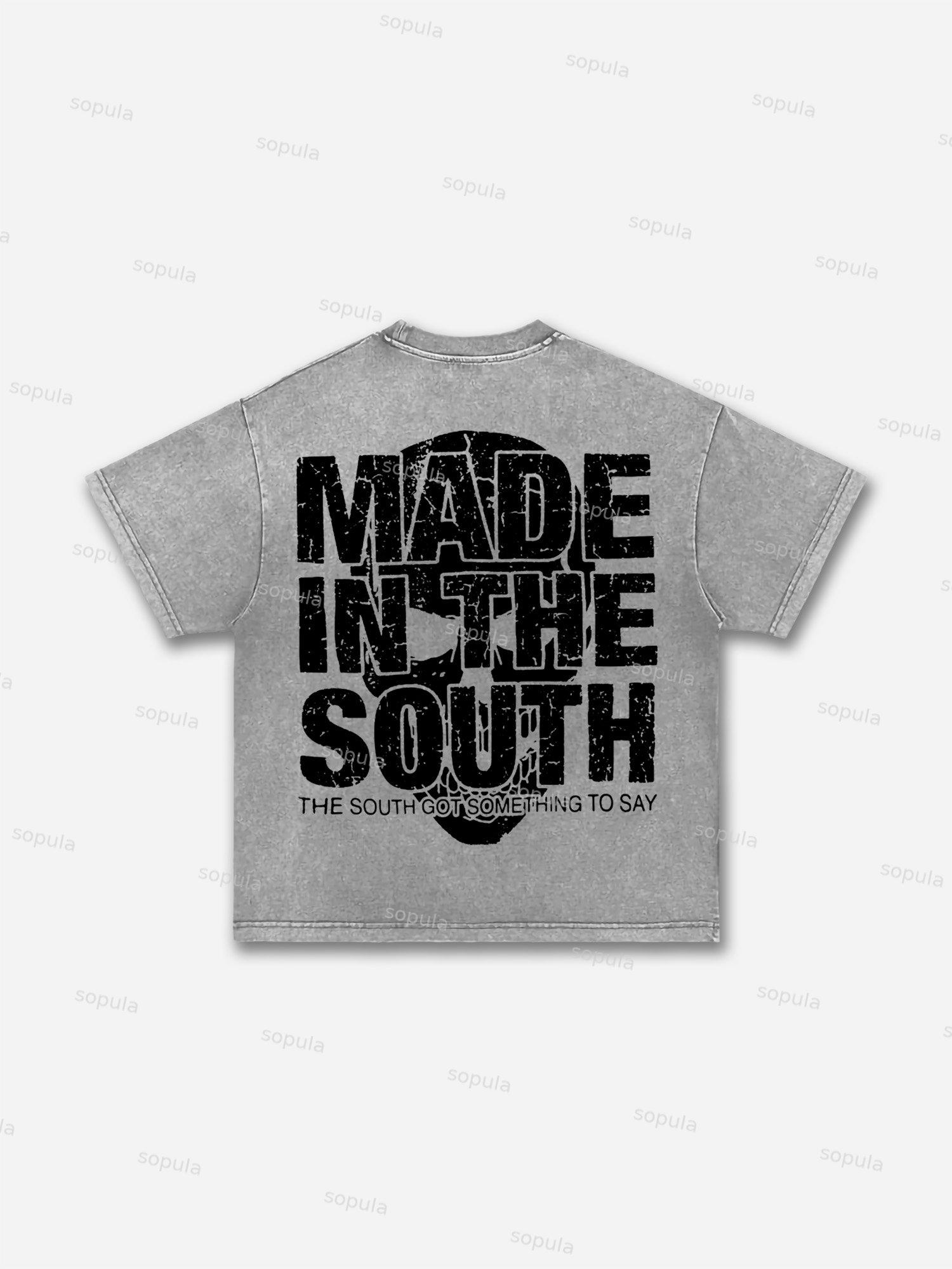 South 3：16 Placard Graphic Acid Wash T-shirt Product Image