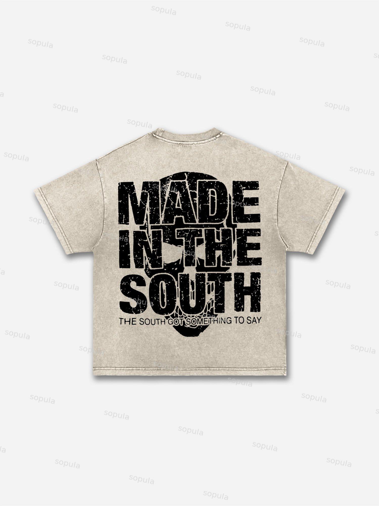 South 3：16 Placard Graphic Acid Wash T-shirt Product Image