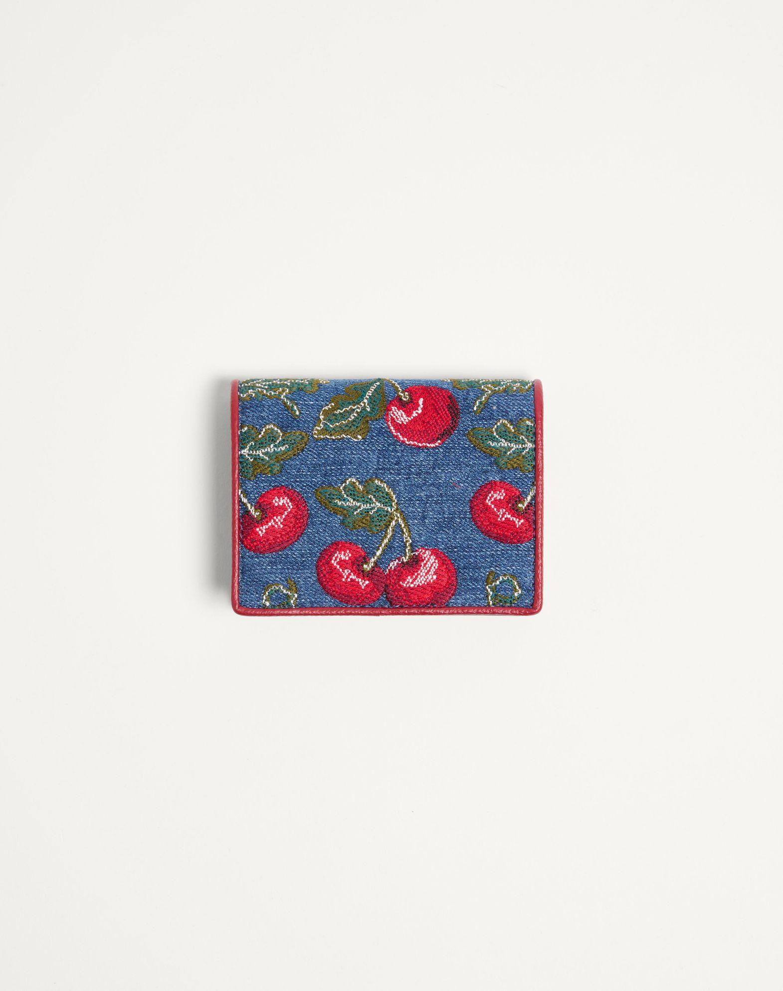 Vlogo Signature Denim Wallet With Cherryfic Embroidery Product Image