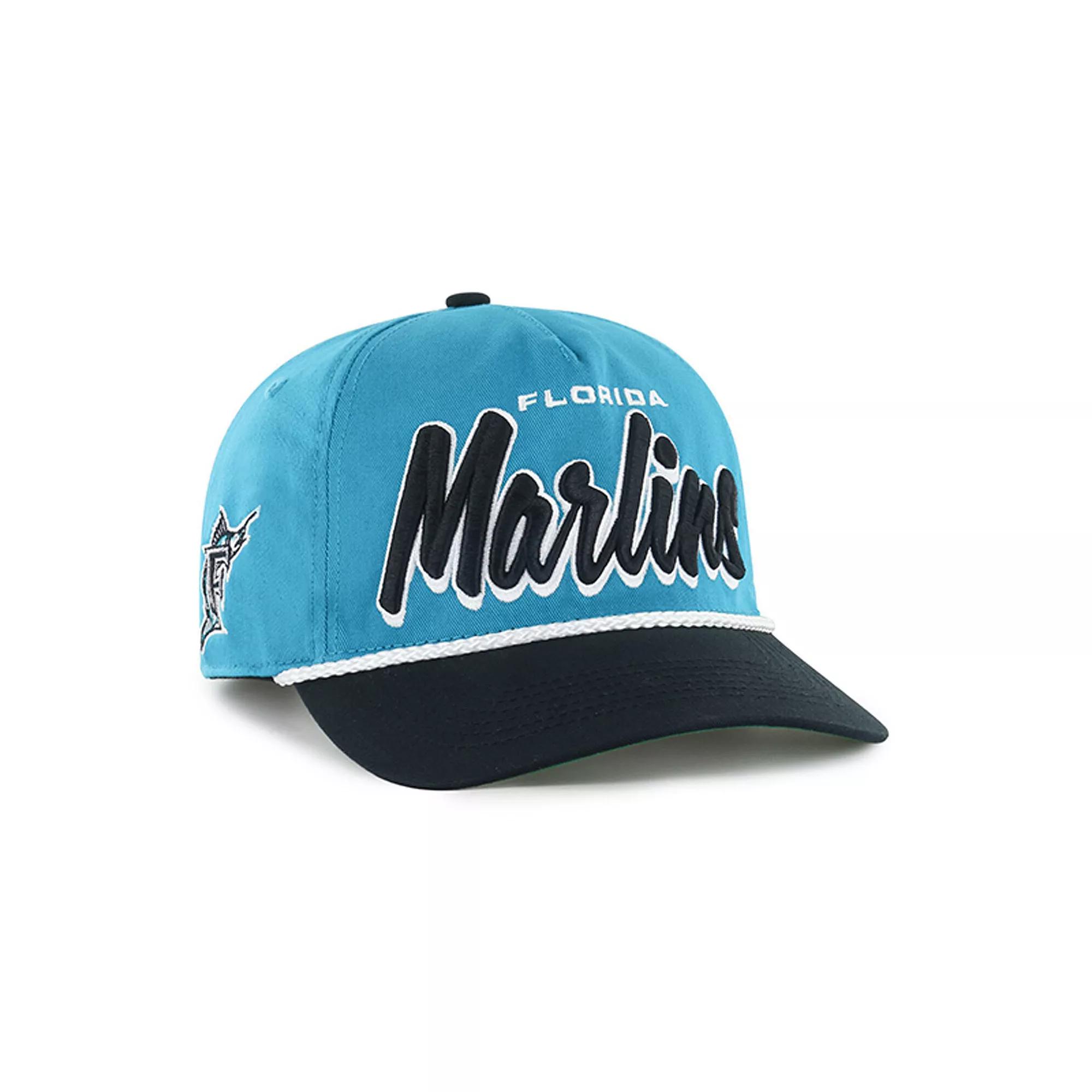 Men's '47 Teal Miami Marlins Dropshadow Rope Hitch Adjustable Hat, Blue Product Image