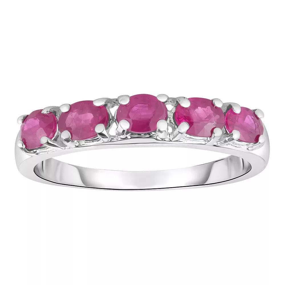 10k White Gold Ruby Ring, Womens 10k Whgold Product Image