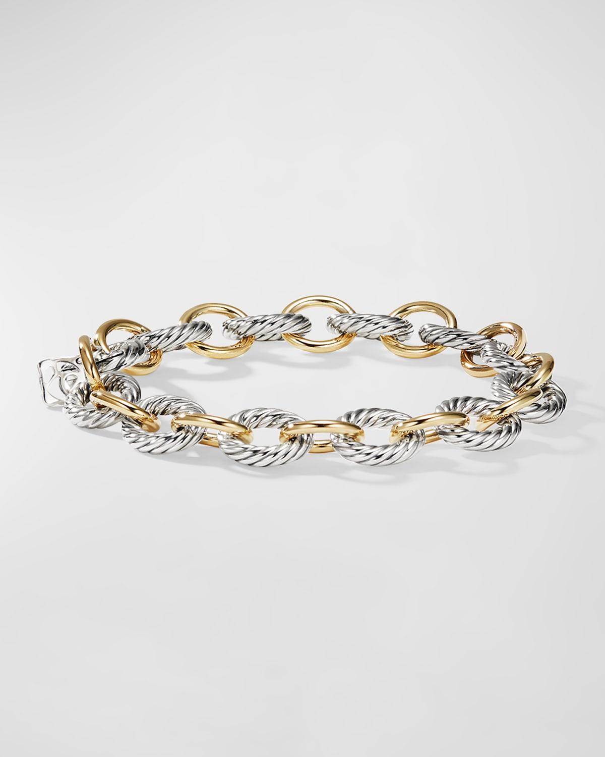 Chain Oval Link Bracelet with 18K Gold and Silver, 10mm, 7.5 Product Image